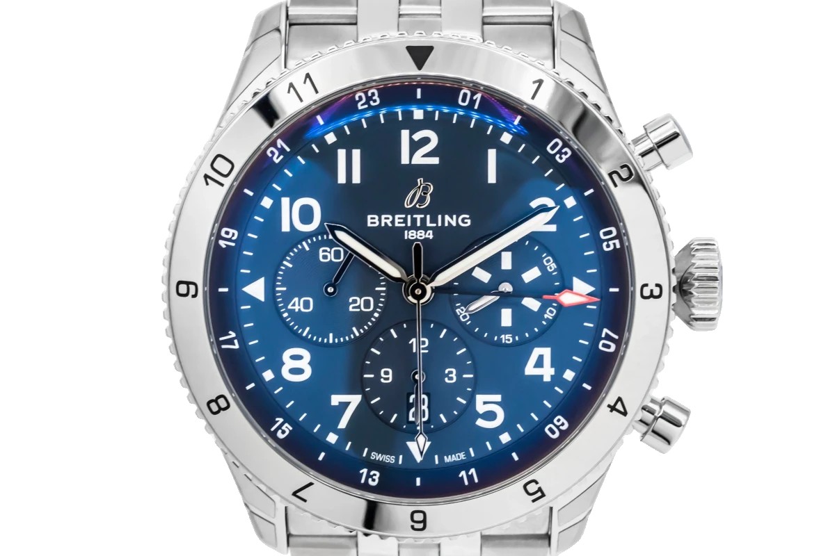 Breitling Avi B04 Chronograph GMT 46mm Stainless Steel AB04451A1C1A1 ...