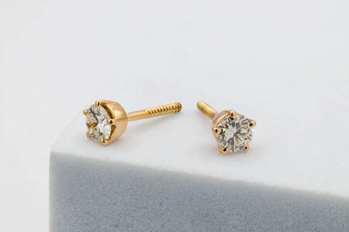 0.30ct Diamond Stud Earrings In 9ct Yellow Gold main image 1