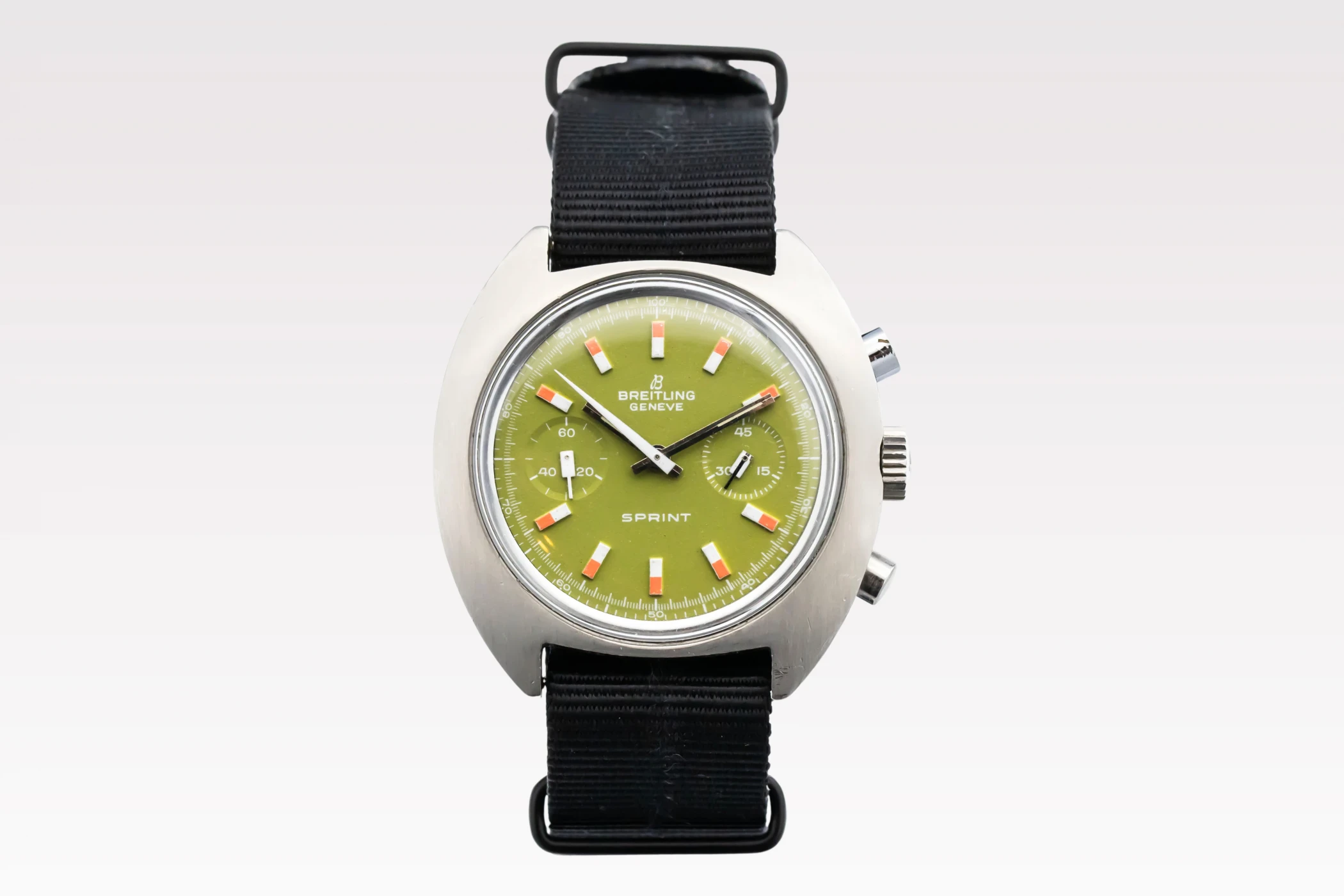 Breitling Sprint 40mm Stainless Steel Black Fabric Cal.7733 Circa 1970s