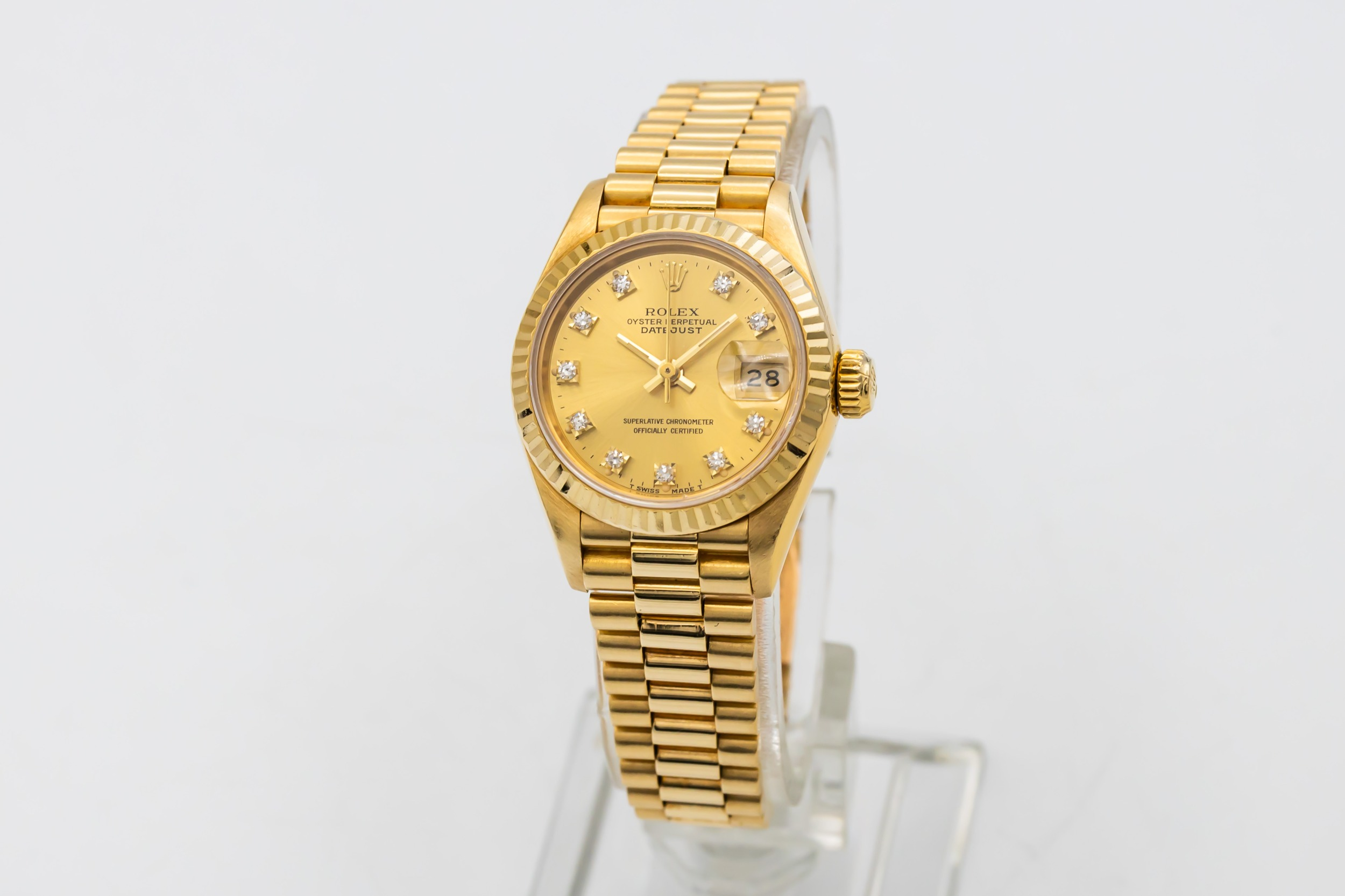 Rolex Lady DateJust 26mm 18ct Yellow Gold Presidential 69178 1988
