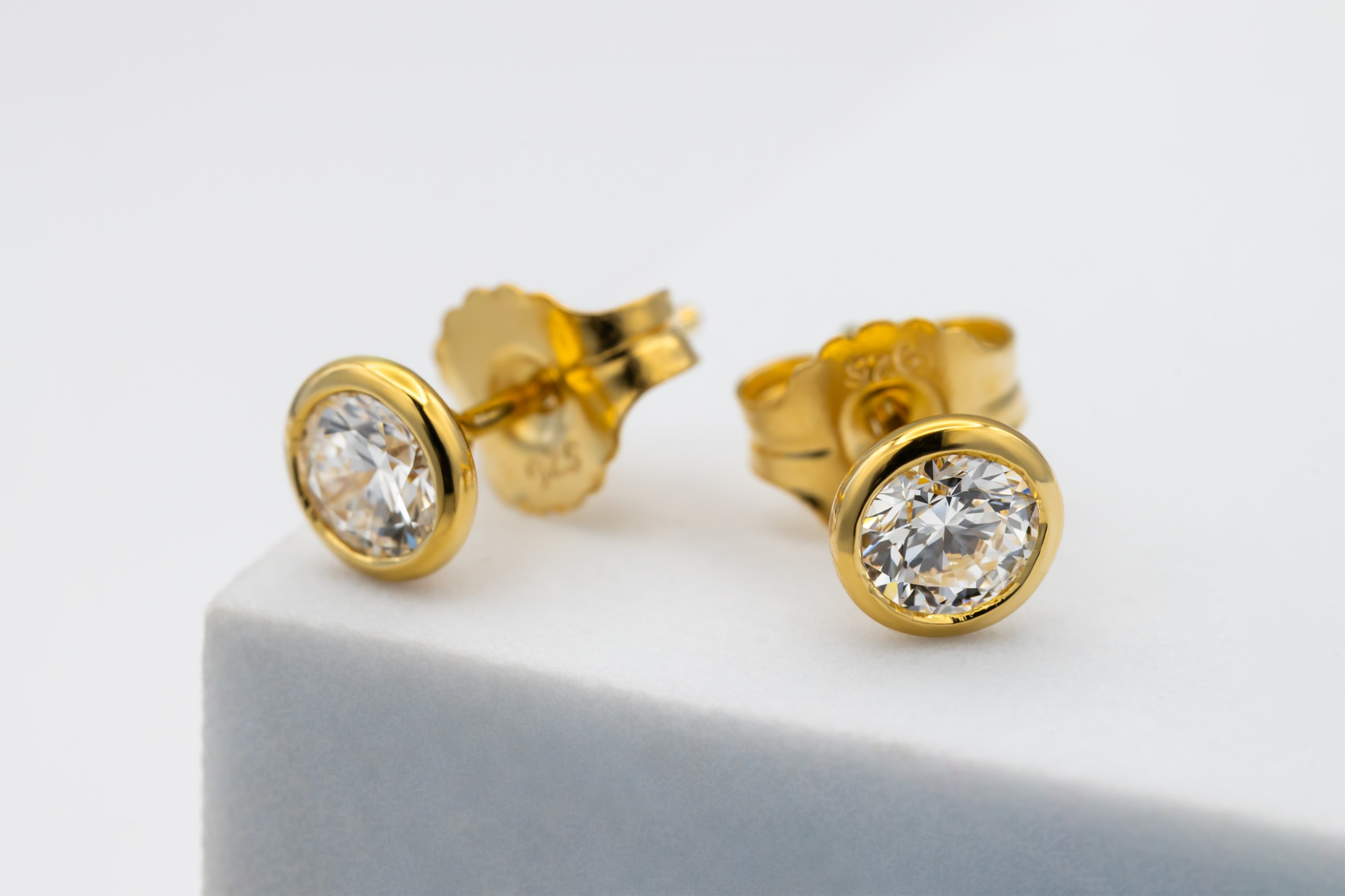 Gold Plated Sterling Silver Lab Grown Diamond Stud Earrings 1.12ct