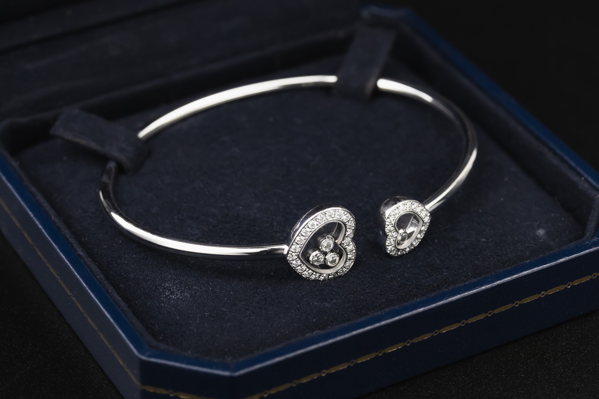 Chopard Happy Hearts 18ct White Gold Diamond Bangle 0.54ct Medium 14.1g