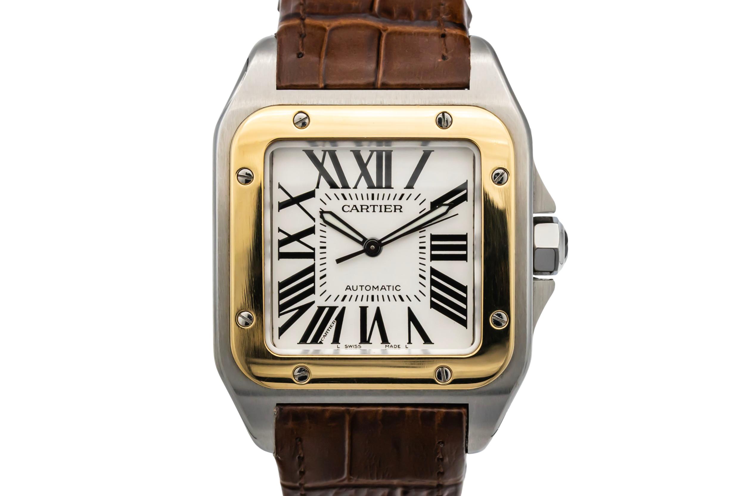 Cartier Santos 100 XL 38mm x 51mm Brown Leather W20077X7/2656 2007