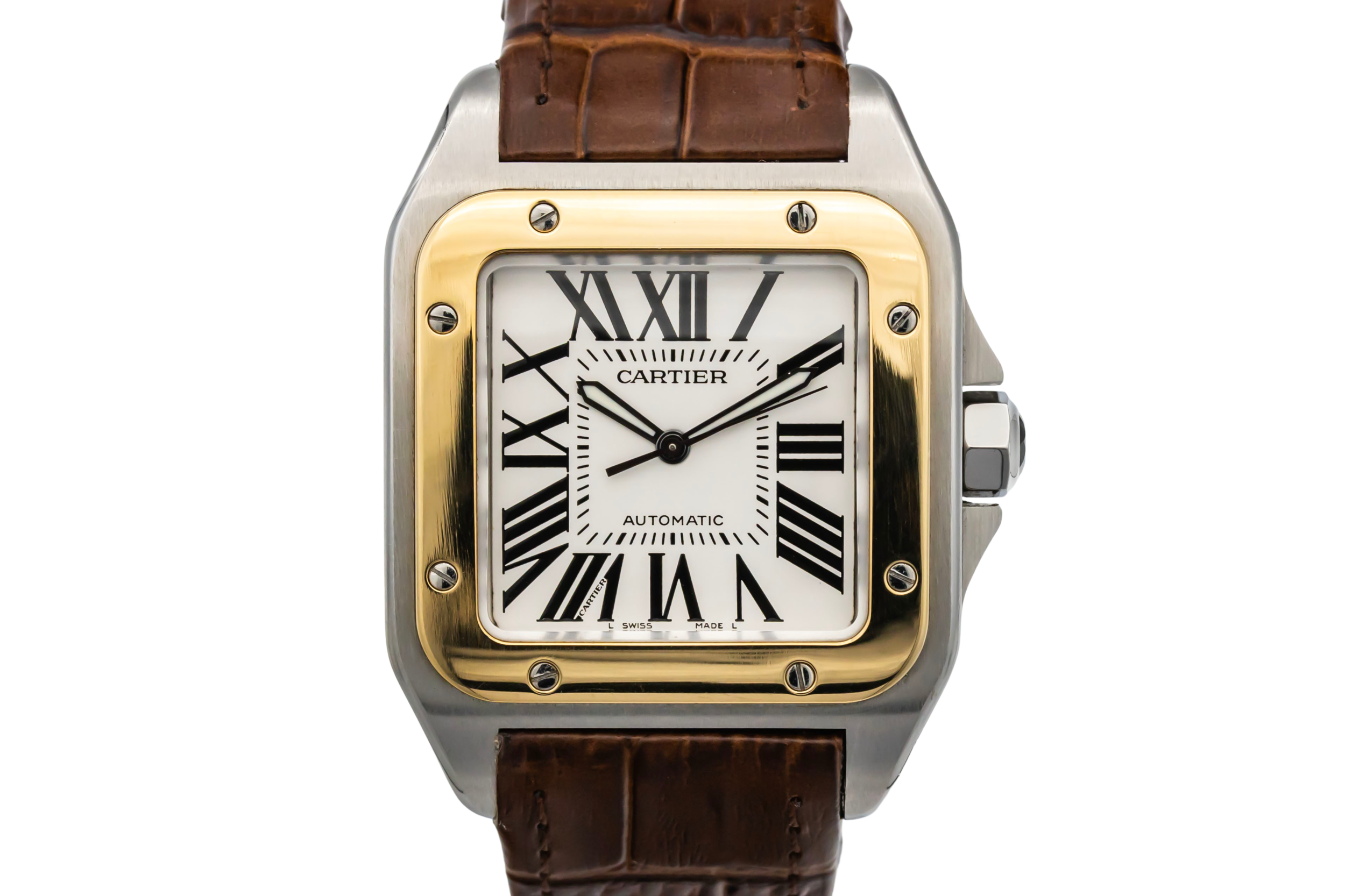 Cartier Santos 100 XL 38mm x 51mm Brown Leather W20077X7/2656 2007
