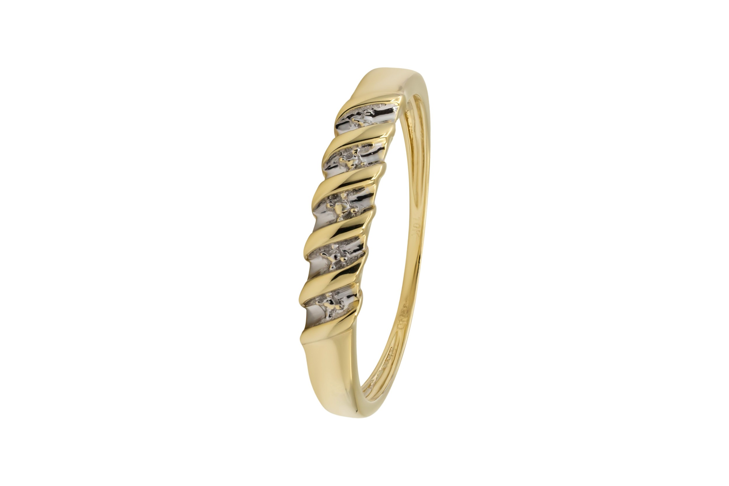 9ct Yellow & White Gold Ring 4mm Size T 1.9g