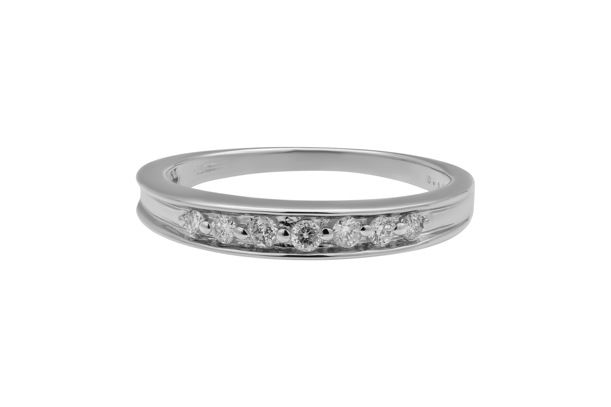 18ct White Gold Channel Set Diamond Eternity Wedding Band 0.16ct 3.3g