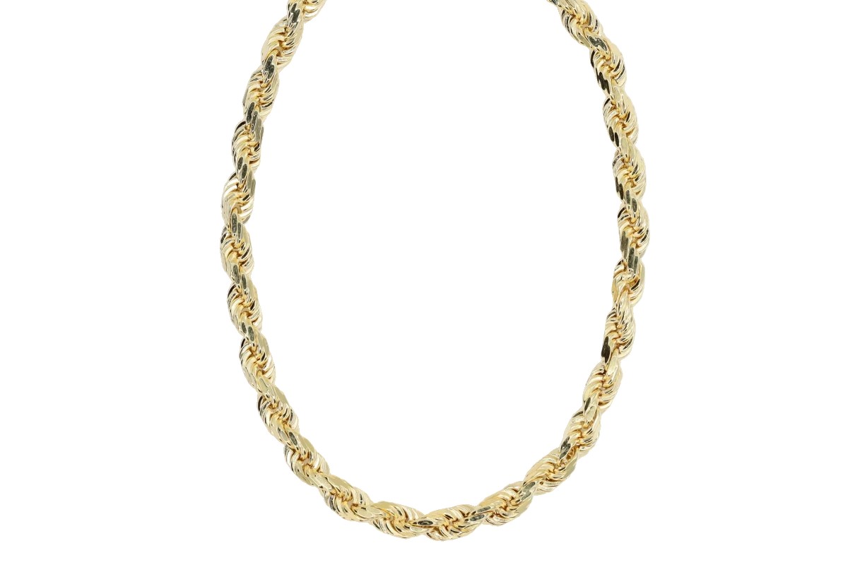 18k solid yellow gold Rope chain , good 2 mm Rope chain, 18 inches real yellow gold r