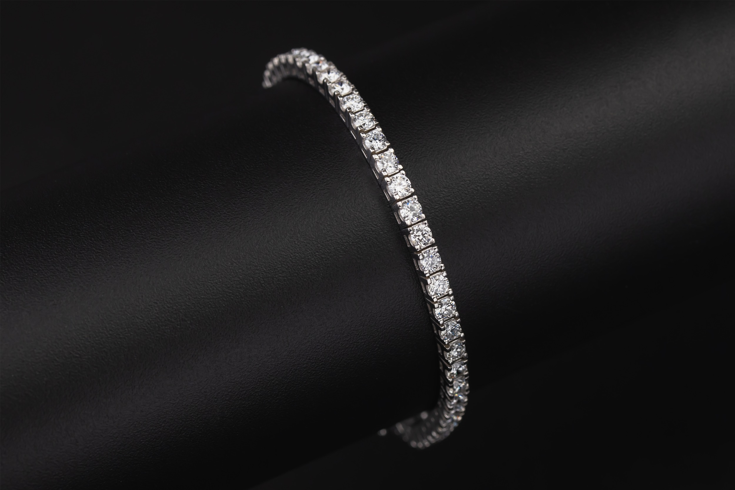 Lab Grown Brilliant Cut Diamond Tennis Bracelet Sterling Silver 5.26ct