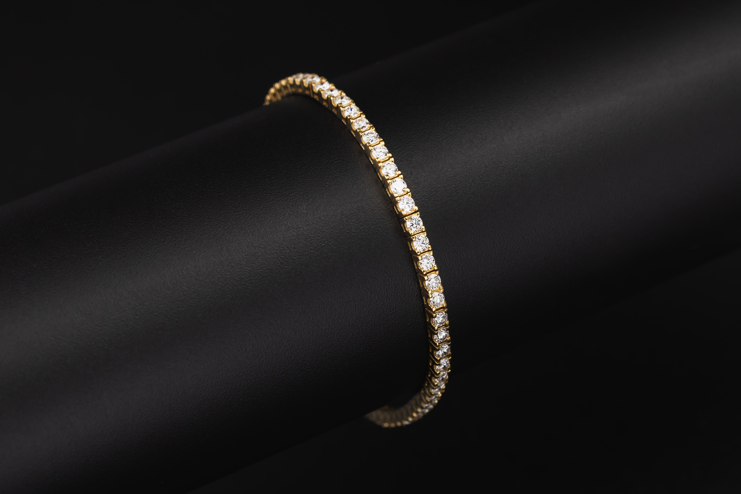Lab Grown Brilliant Cut Diamond Gold Plated Sterling Silver Tennis Bracelet 4.41ct