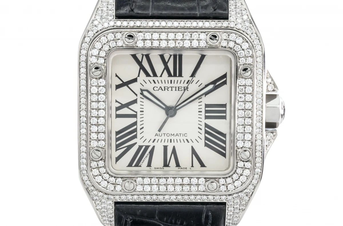 Cartier santos 100 online xl diamonds