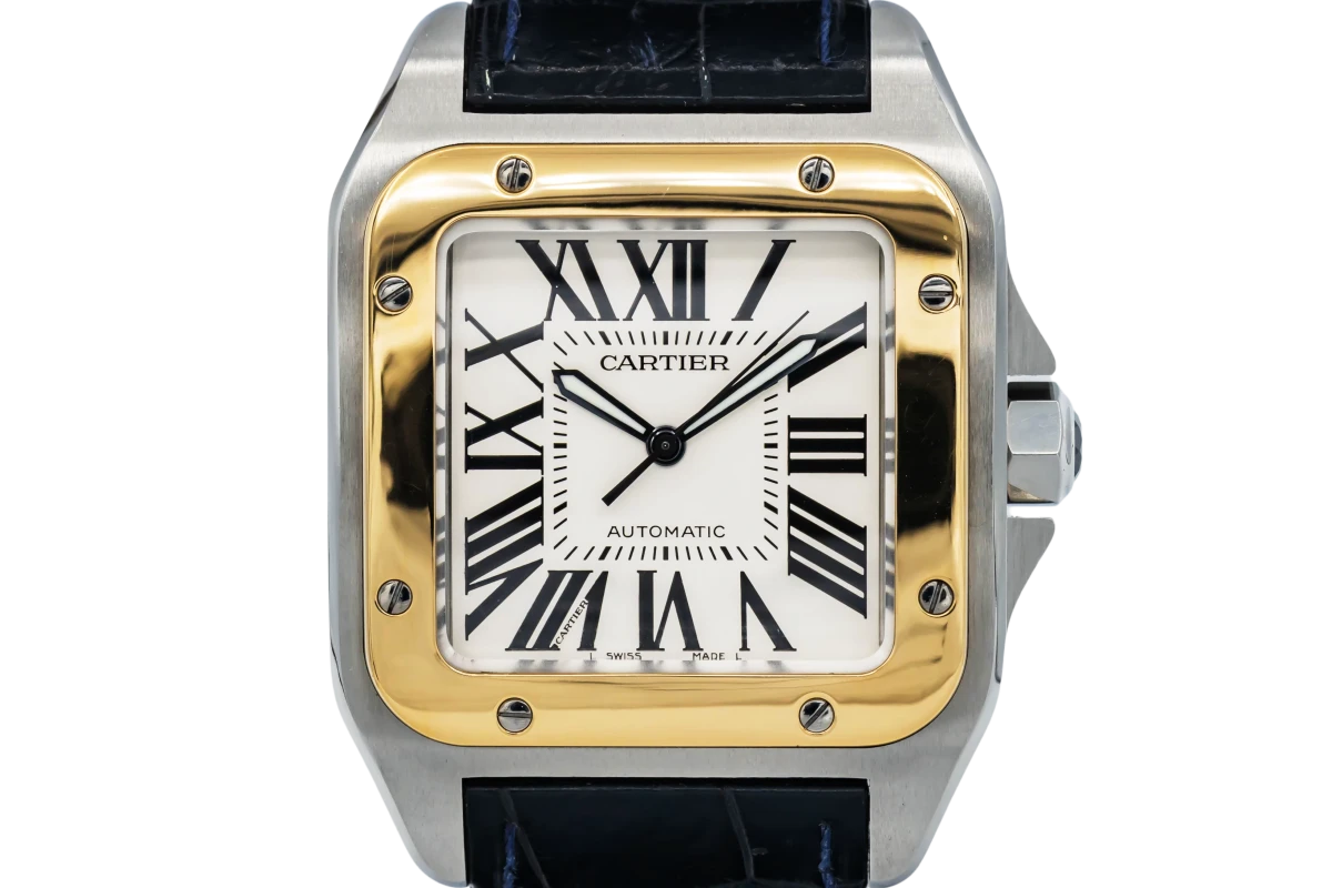 Cartier santos 100 clearance xl gold and steel