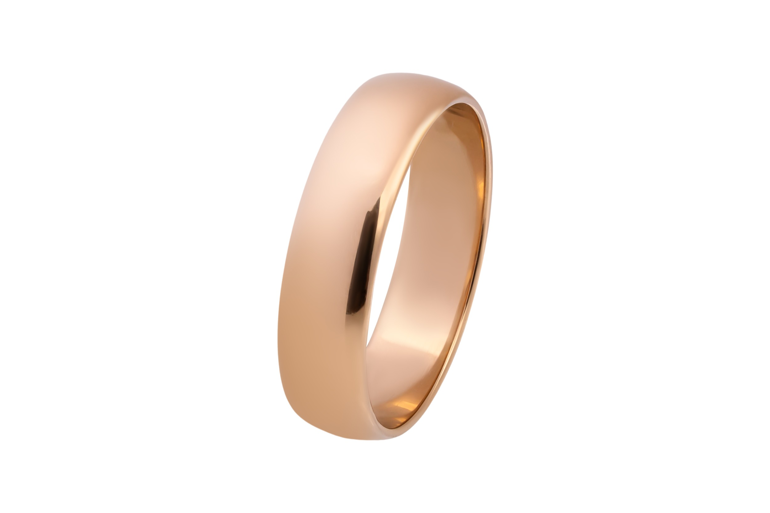 9ct Rose Gold D-Shape Wedding Band 6mm