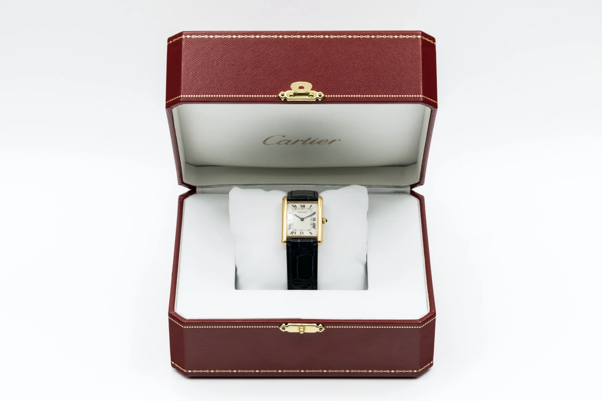 Cartier Tank Quartz 24mm 18ct Yellow Gold Leather 8901