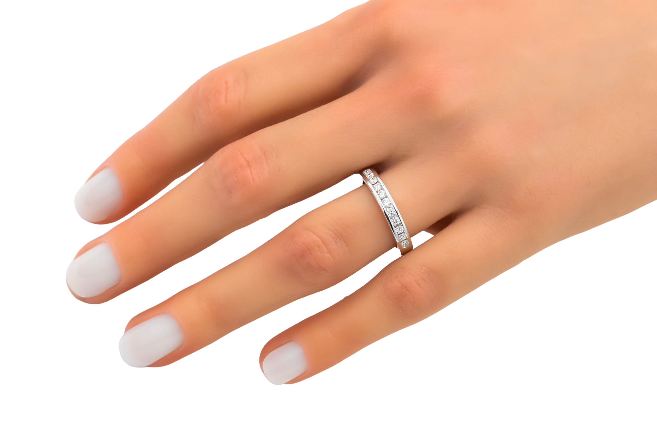 18ct White Gold Channel Set Diamond Ring 0.50ct