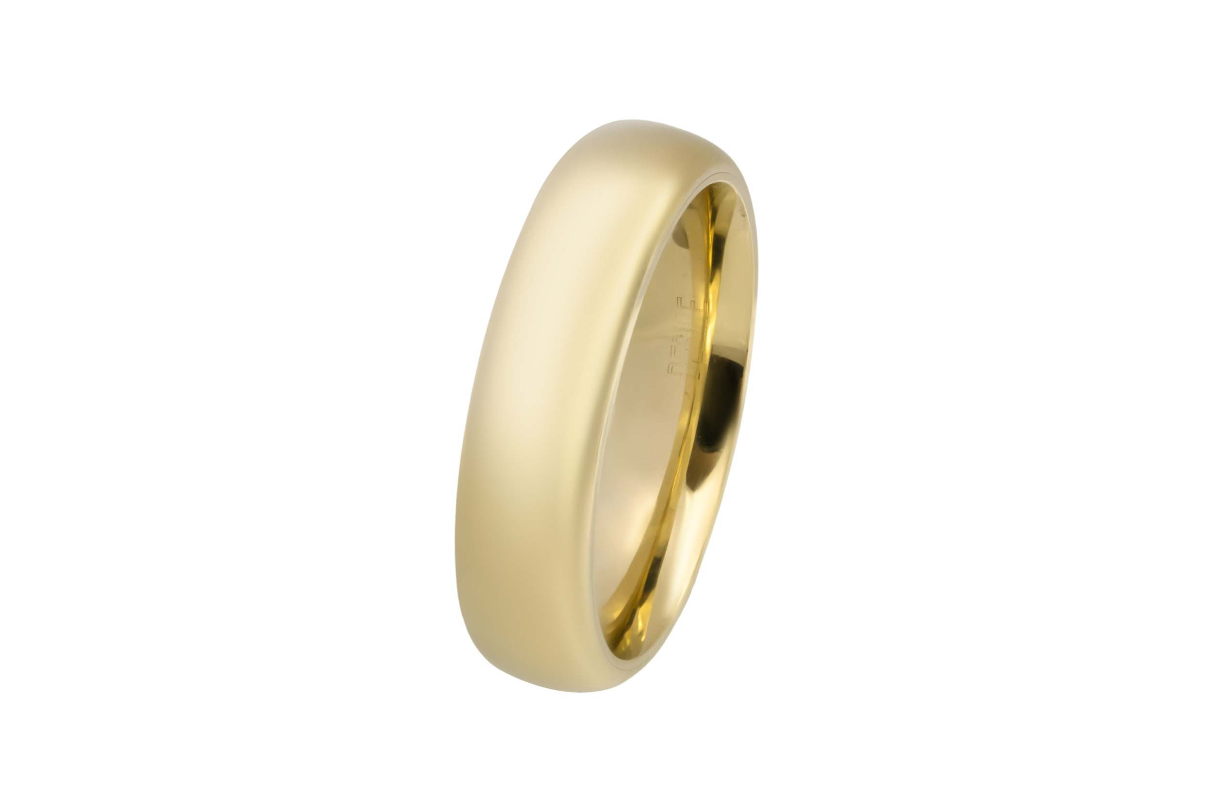 9ct Yellow Gold D-Shape Wedding Band Ring 5mm