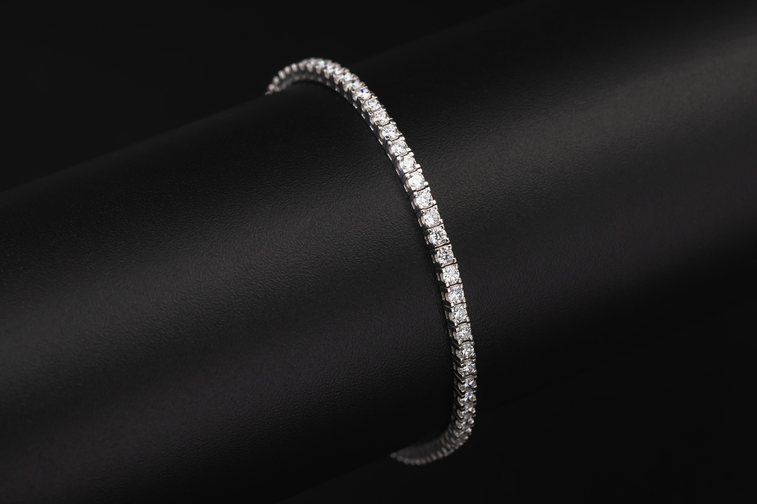 Sterling Silver Lab Grown Brilliant Cut Diamond Tennis Bracelet 3.19ct