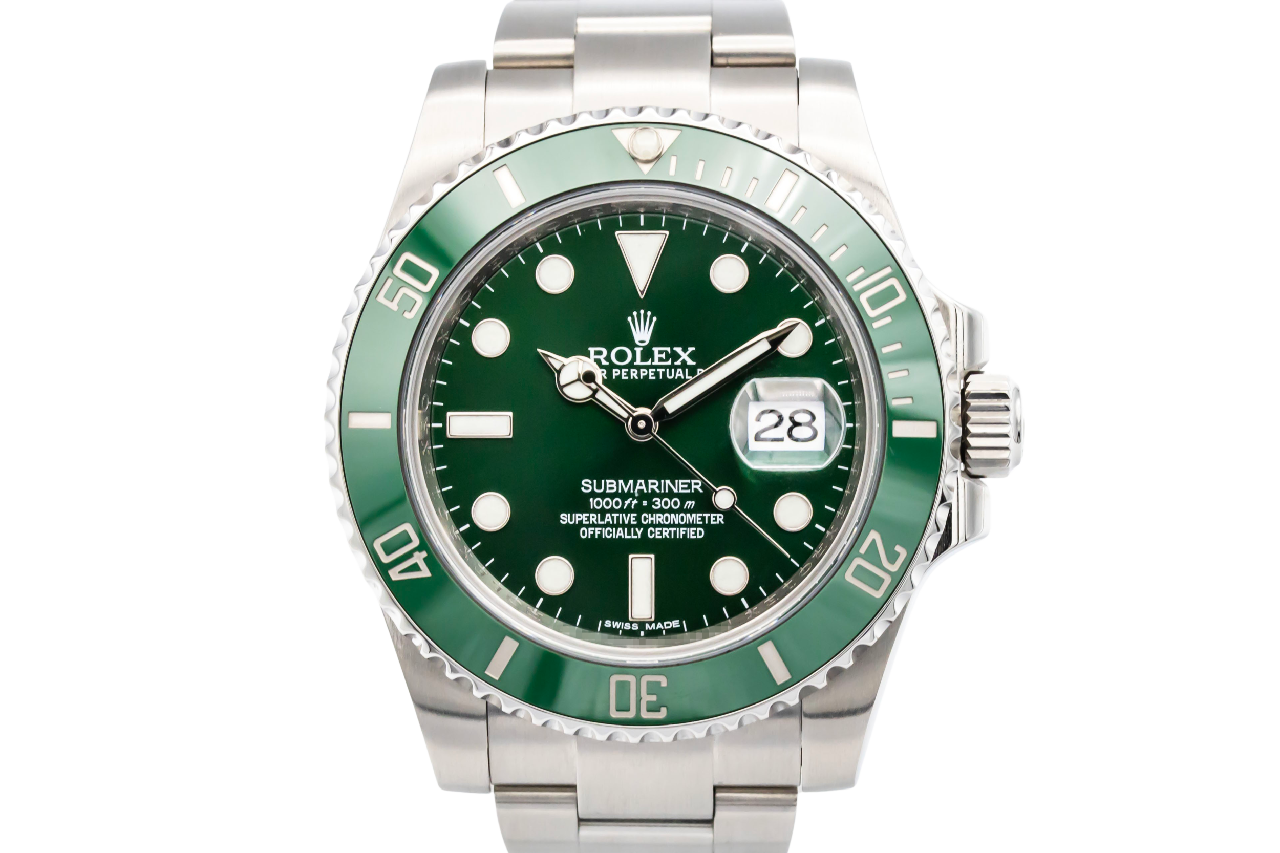 Rolex Submariner Date 40mm 'Hulk' Stainless Steel Oyster 116610LV 2014