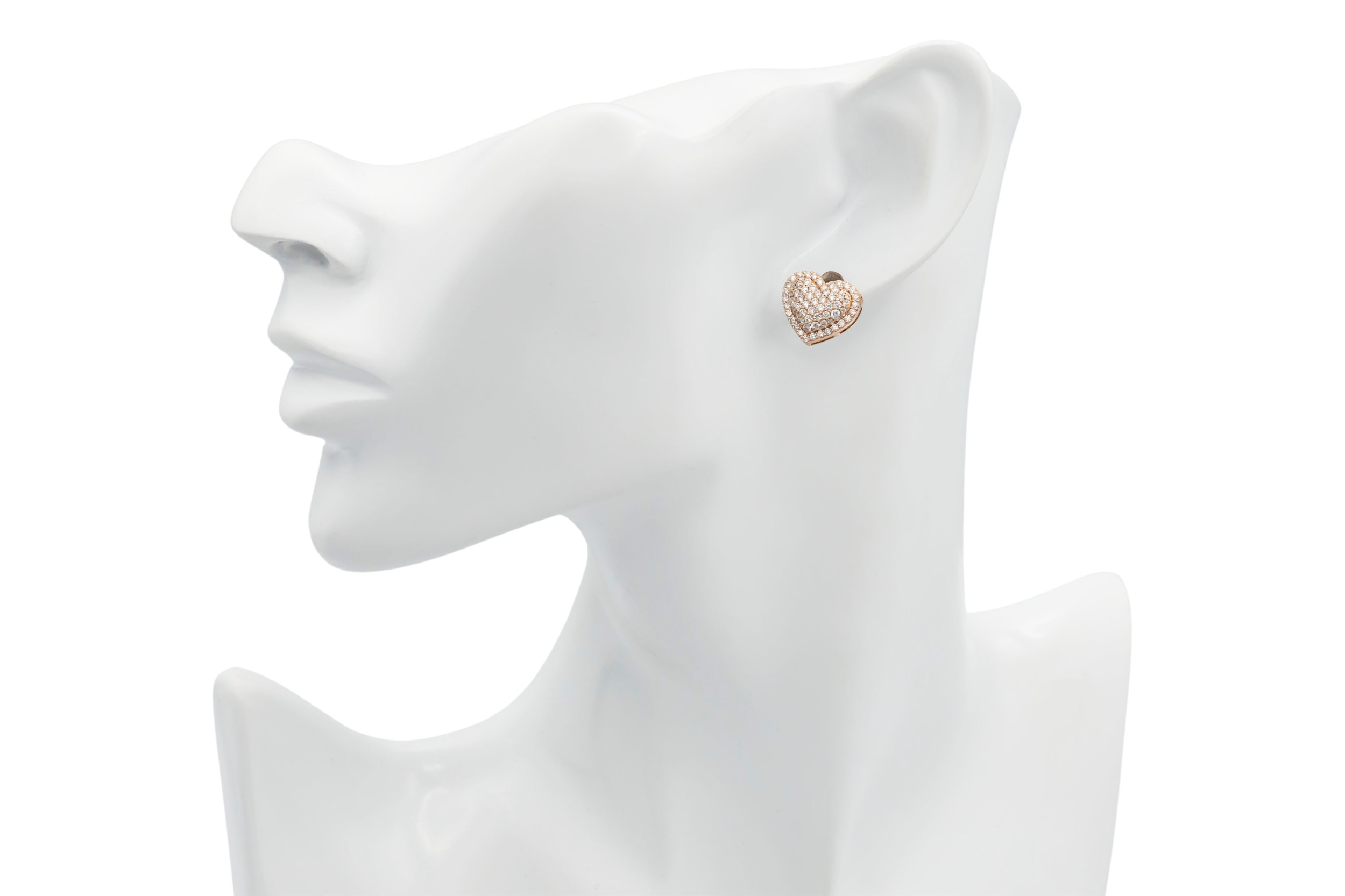 18ct Rose Gold Heart Stud Earrings 1.06ct