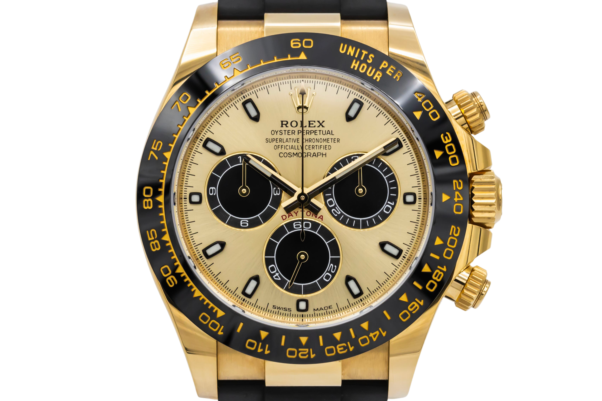 Rolex Daytona 40mm Pikachu 18ct Yellow Gold Black Oysterflex 116518LN 2017