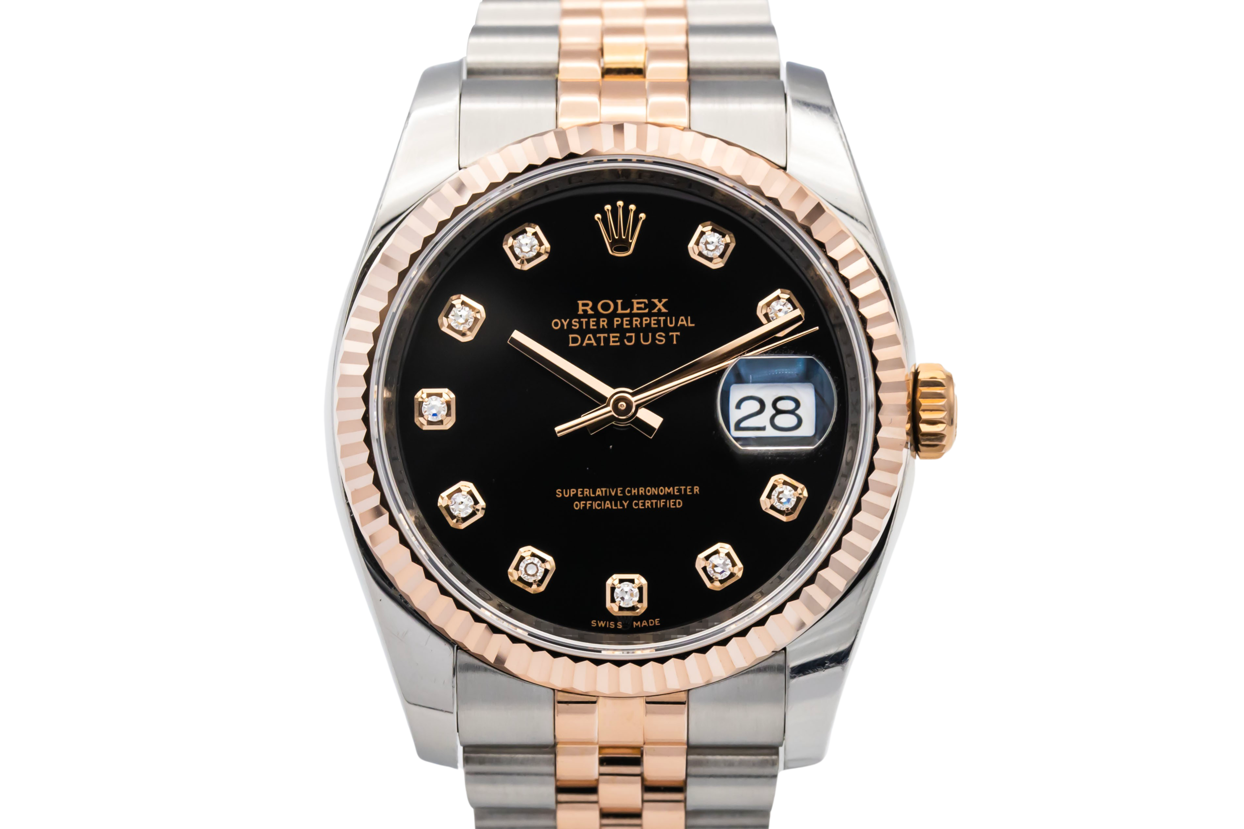Rolex DateJust 36mm Stainless Steel 18ct Rose Gold Jubilee 116231 2016
