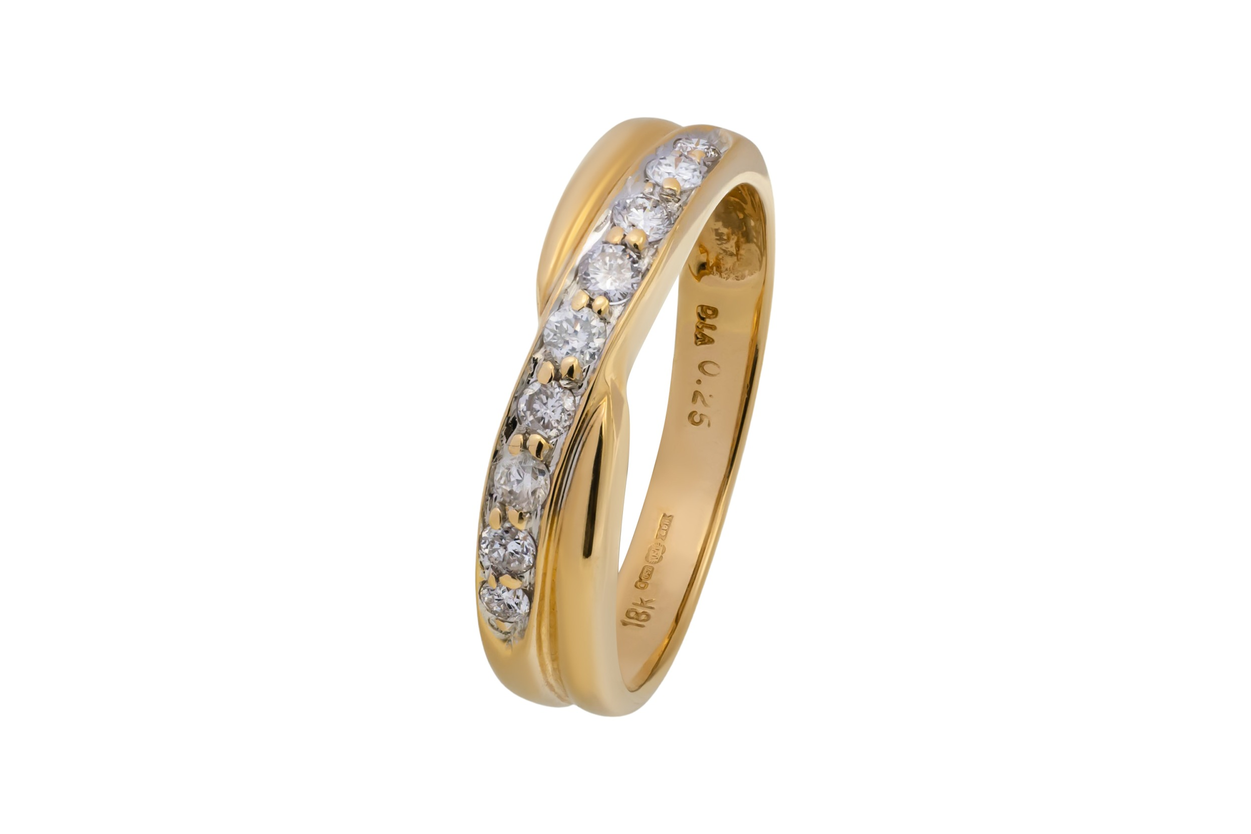 18ct Yellow Gold Diamond Wedding Band 0.25ct