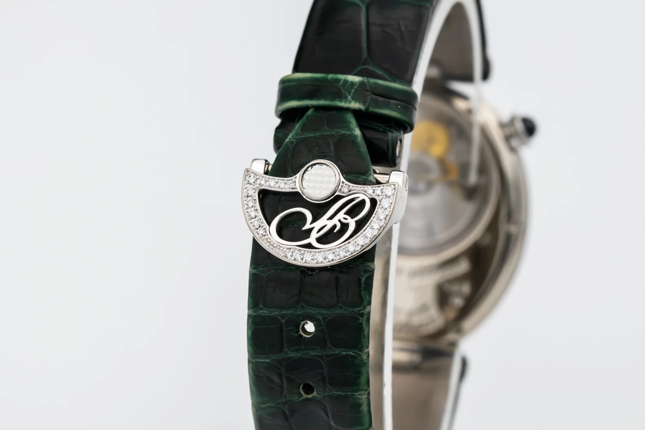 Breguet Reine De Naples 36.50x28.48mm 18ct White Gold Green Leather 8908 2009