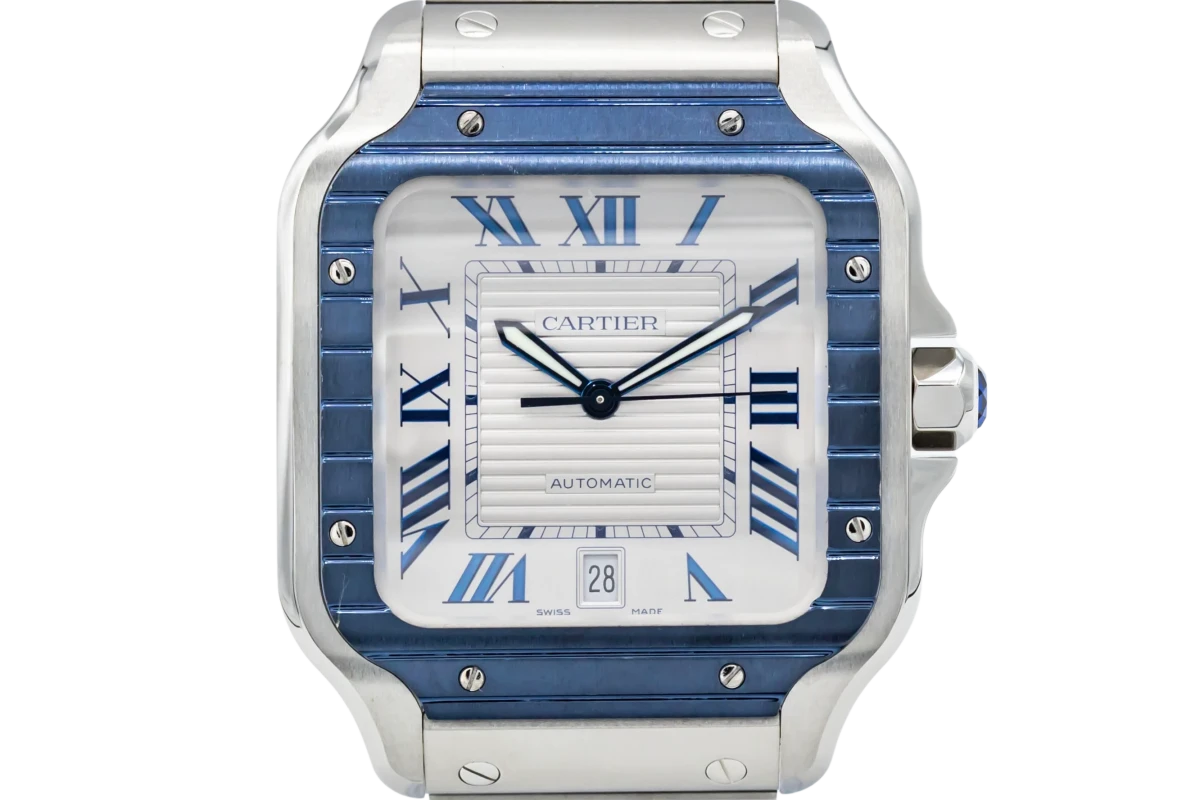 Cartier de discount santos blue dial