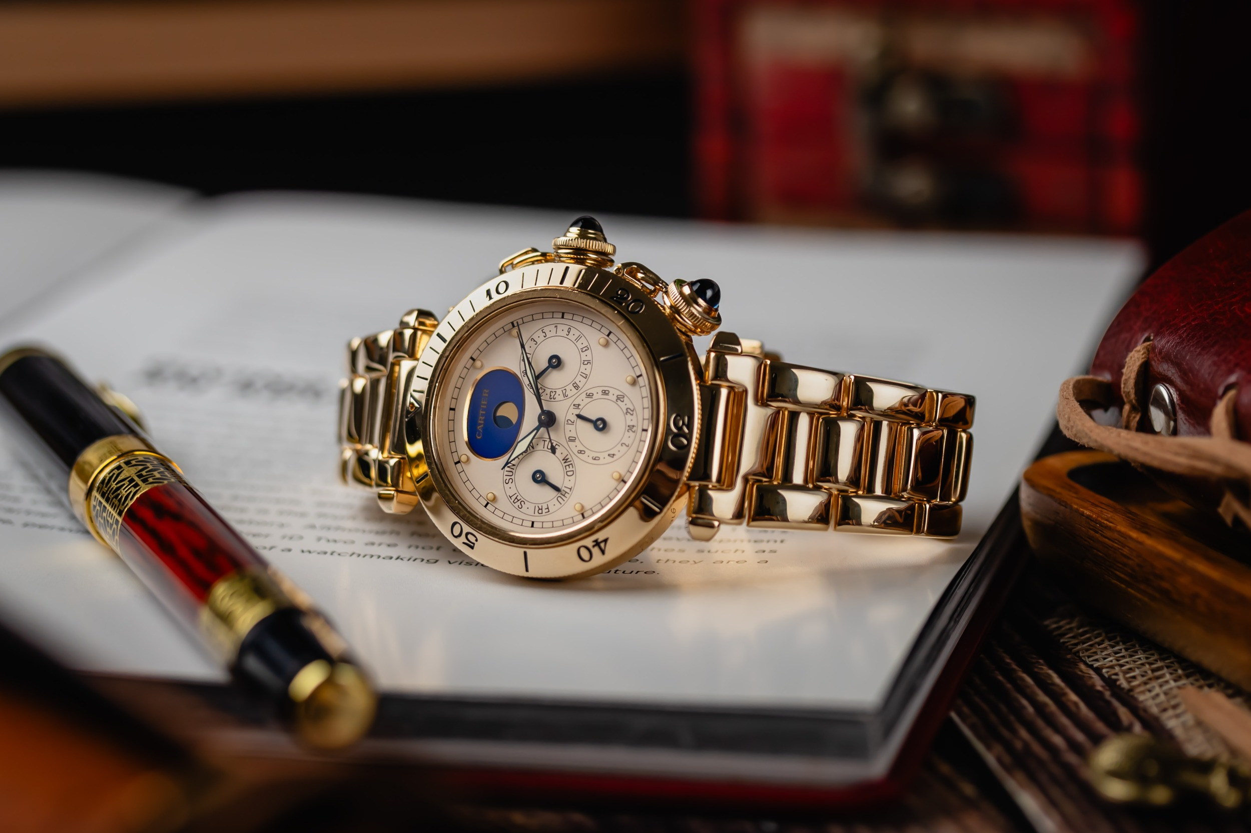 Cartier Pasha Perpetual Calendar 38mm 18ct Yellow Gold 30002 1991