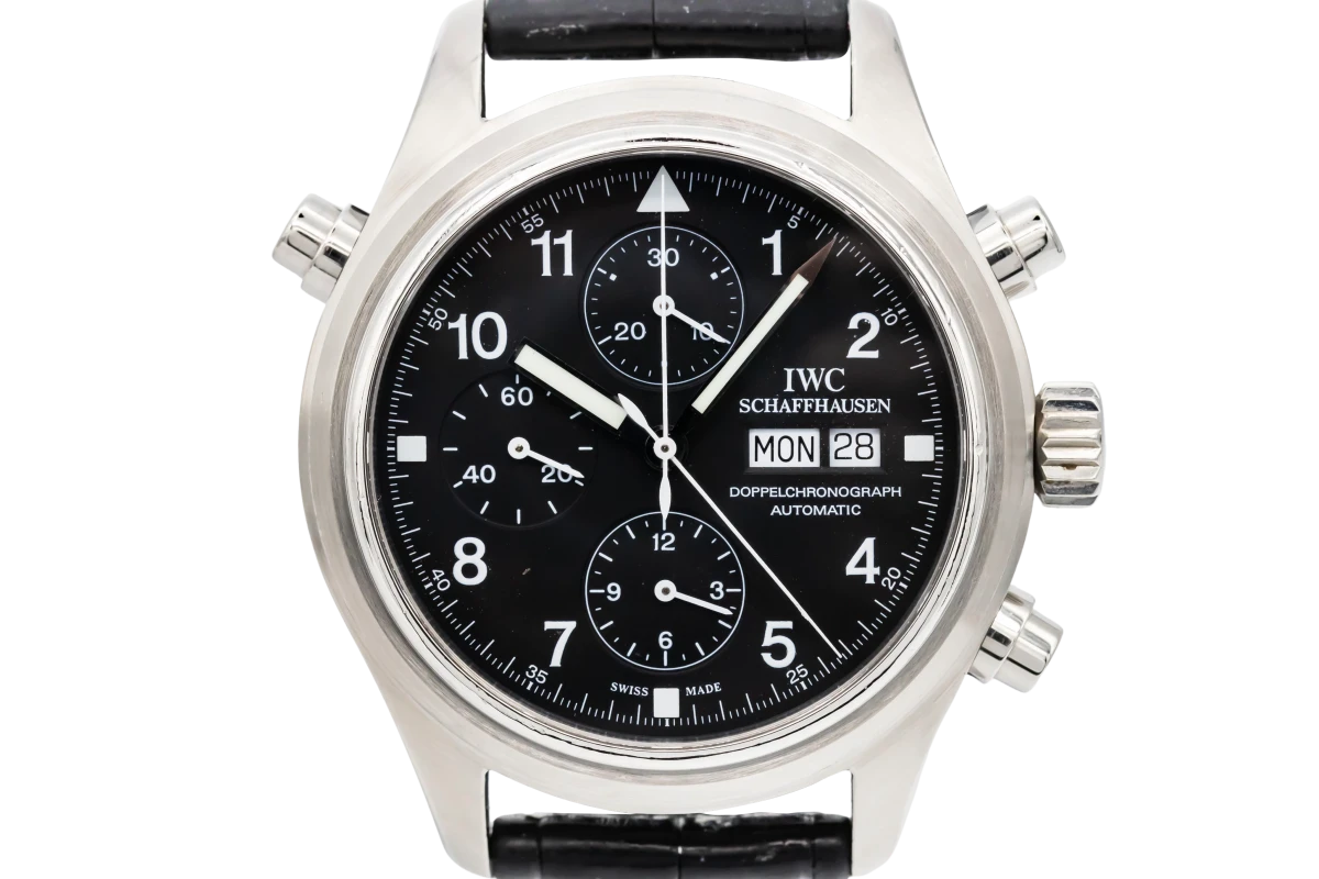 IWC Doppelchronograph 42mm Black Leather 3713.003 2001