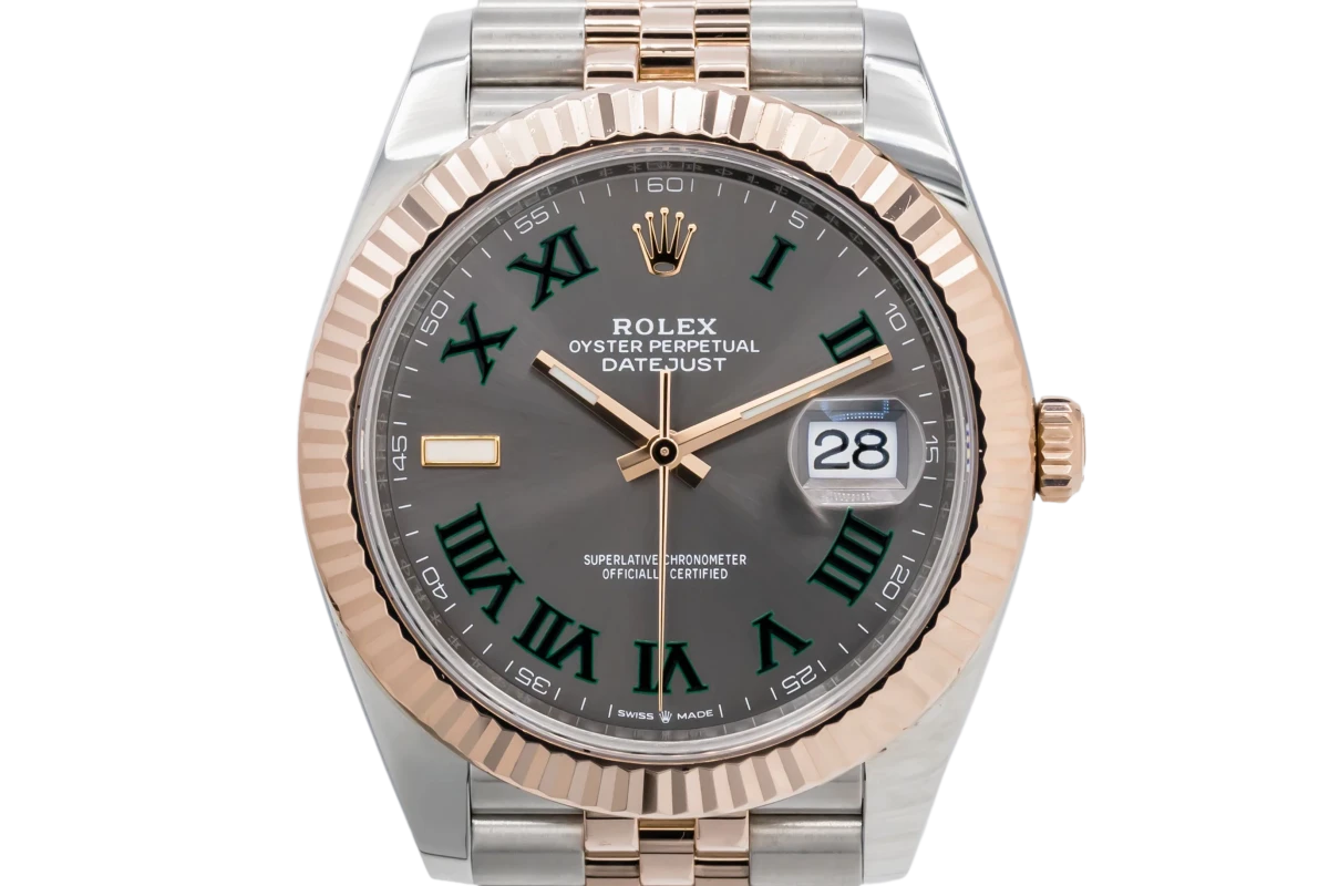 Rolex DateJust 41mm Wimbledon Steel 18ct Rose Gold Jubilee