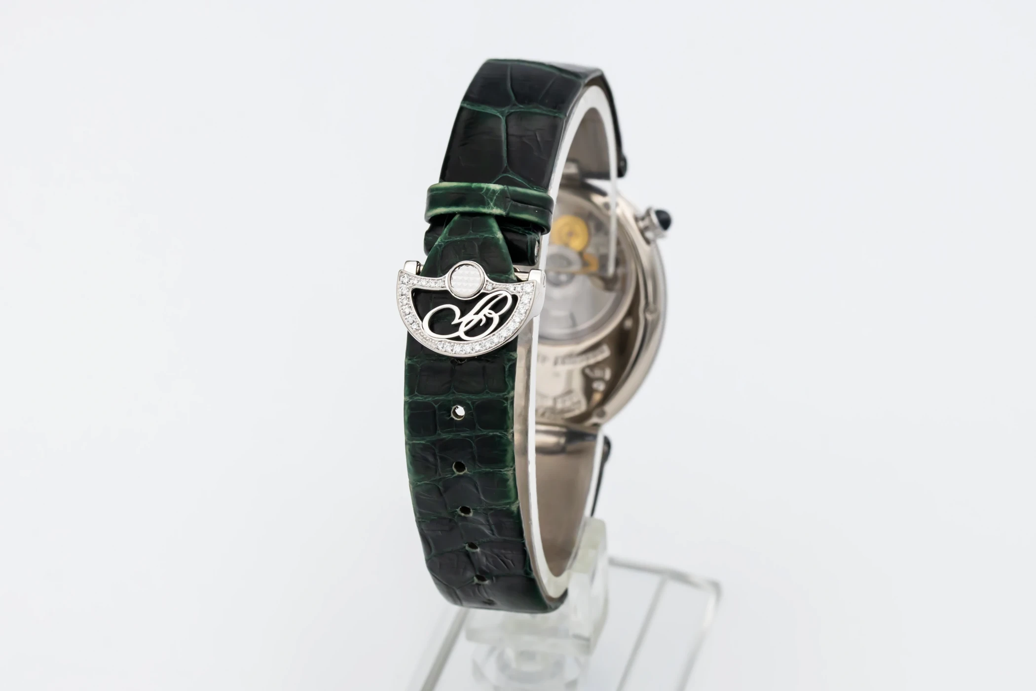 Breguet Reine De Naples 36.50x28.48mm 18ct White Gold Green Leather 8908 2009