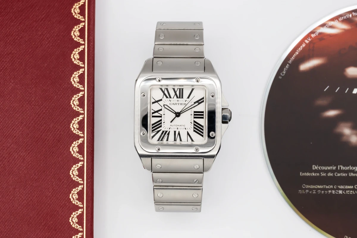 Cartier santos deals 100 steel bracelet