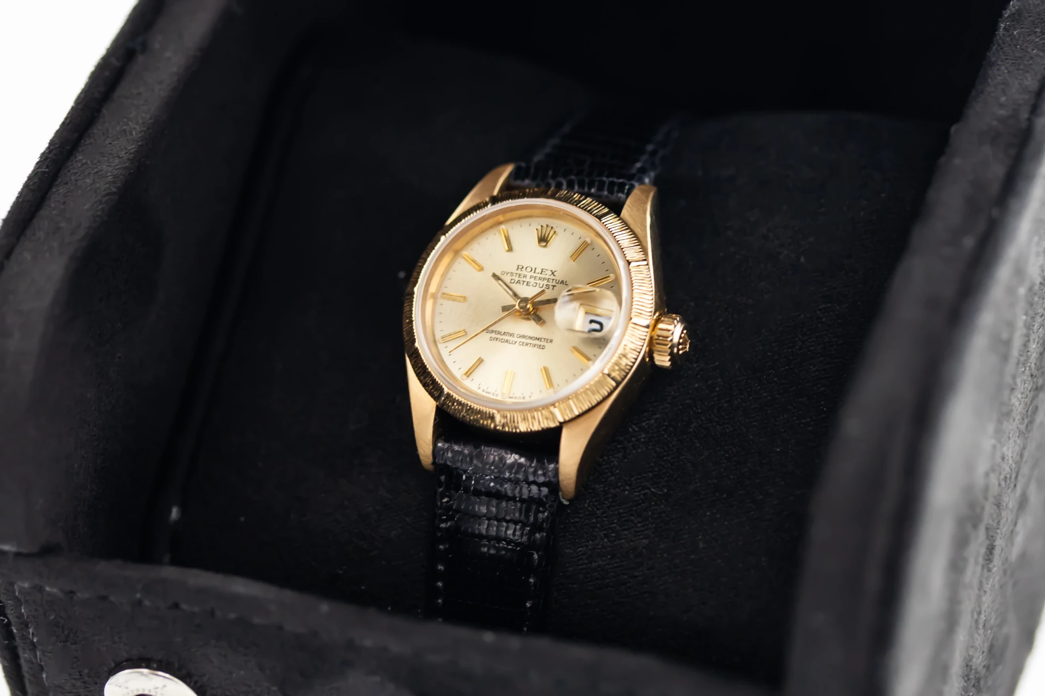 Rolex Lady DateJust 26mm Black Leather 69278 1988