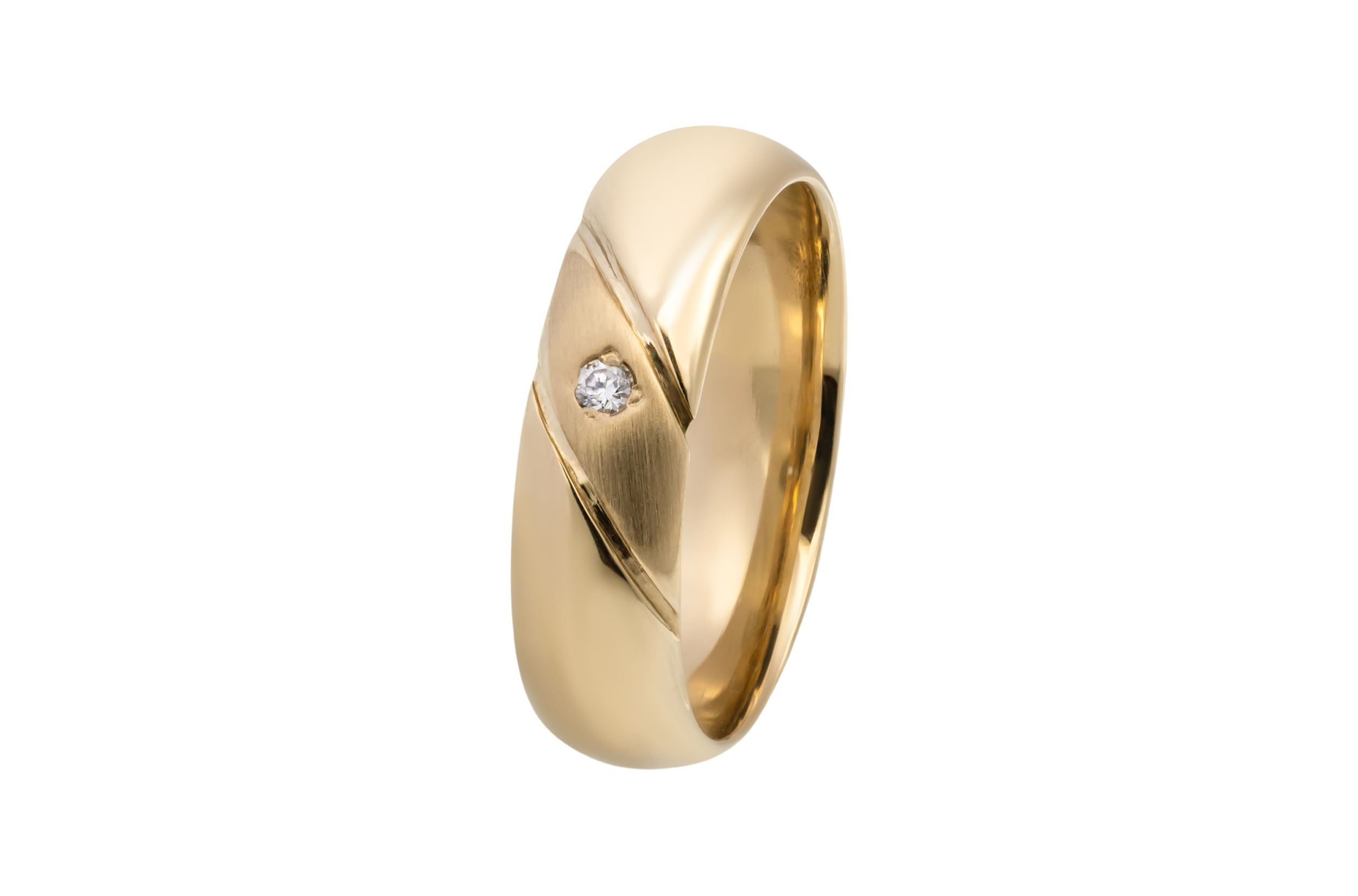 9ct Yellow Gold Diamond Wedding Band Ring 0.03ct