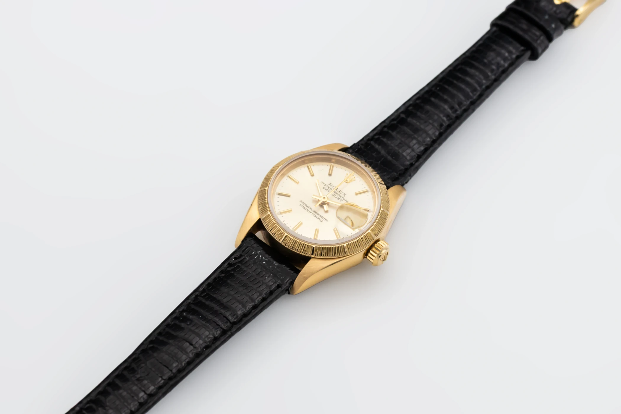 Rolex Lady DateJust 26mm Black Leather 69278 1988