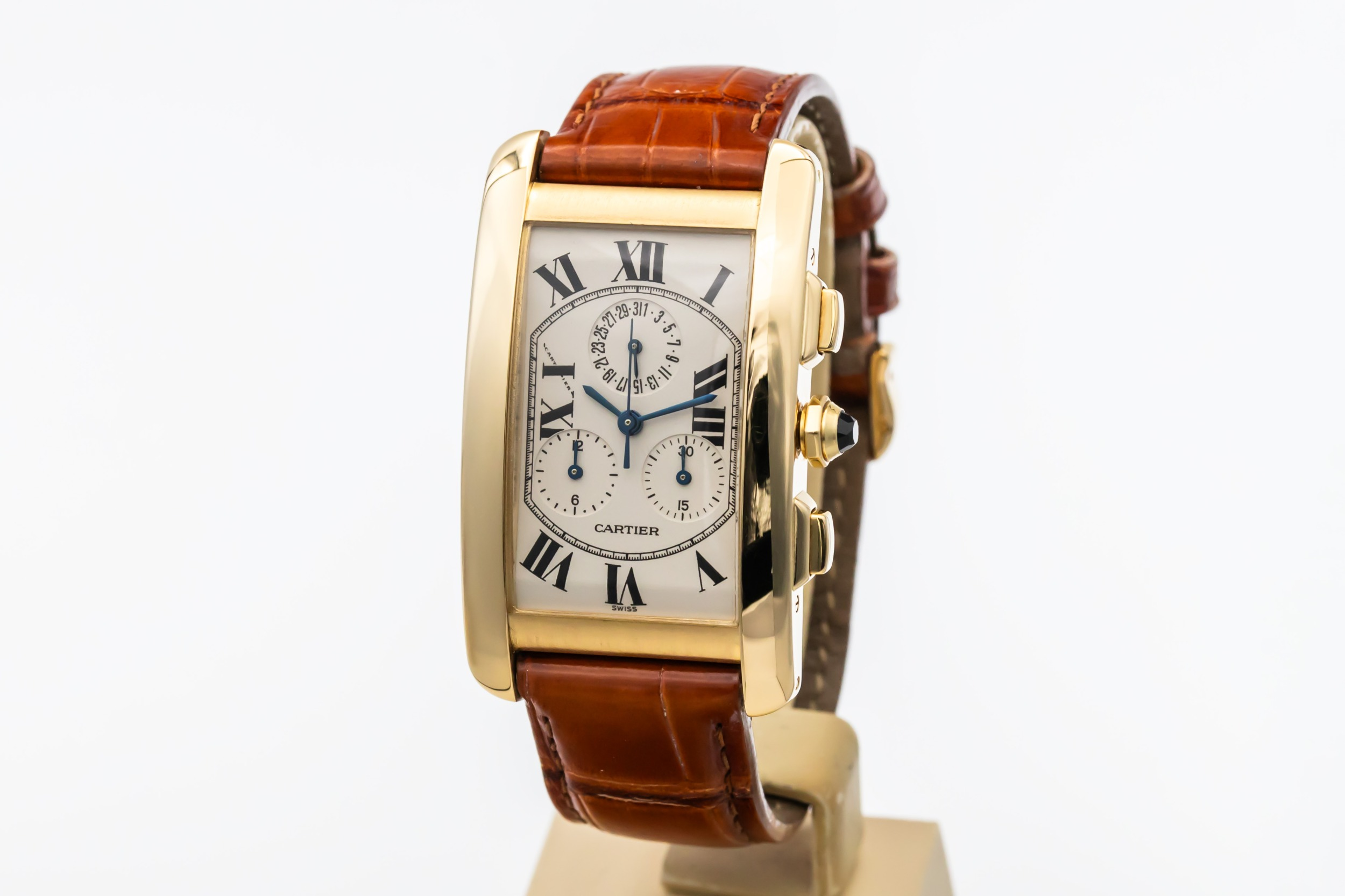 Cartier Tank Américaine Chronograph 26mmx45mm Brown Leather W2601156/1730 2007