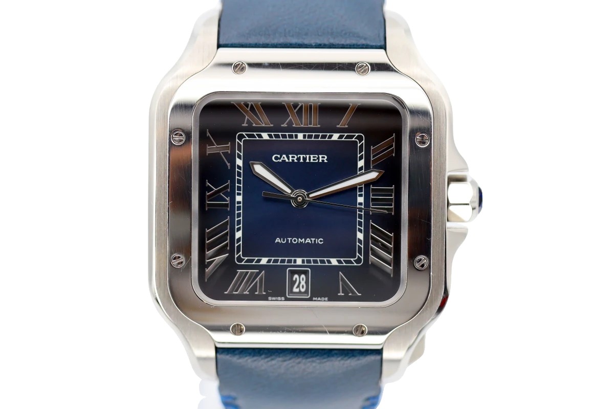 Cartier Santos De Cartier Blue Leather 40mm 4072 Out of stock