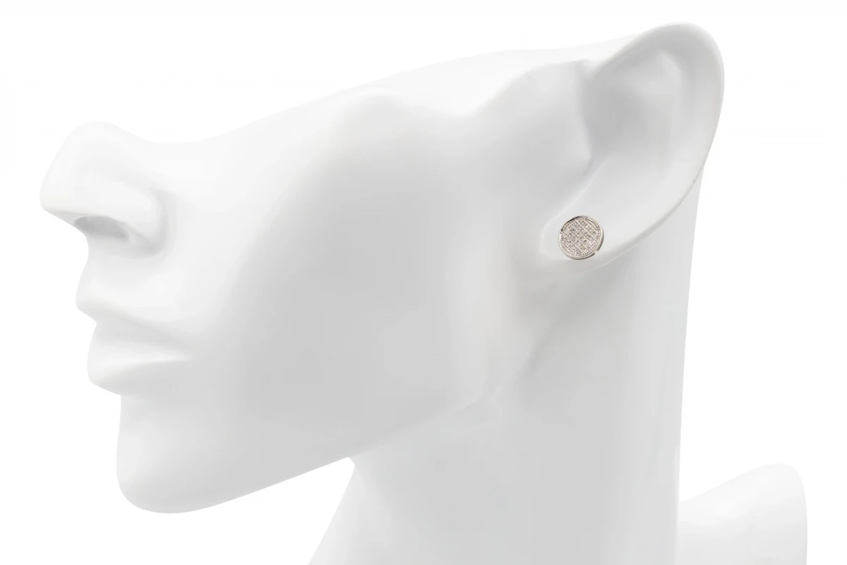 9ct White Gold Round Diamond Stud Earrings 0.9g