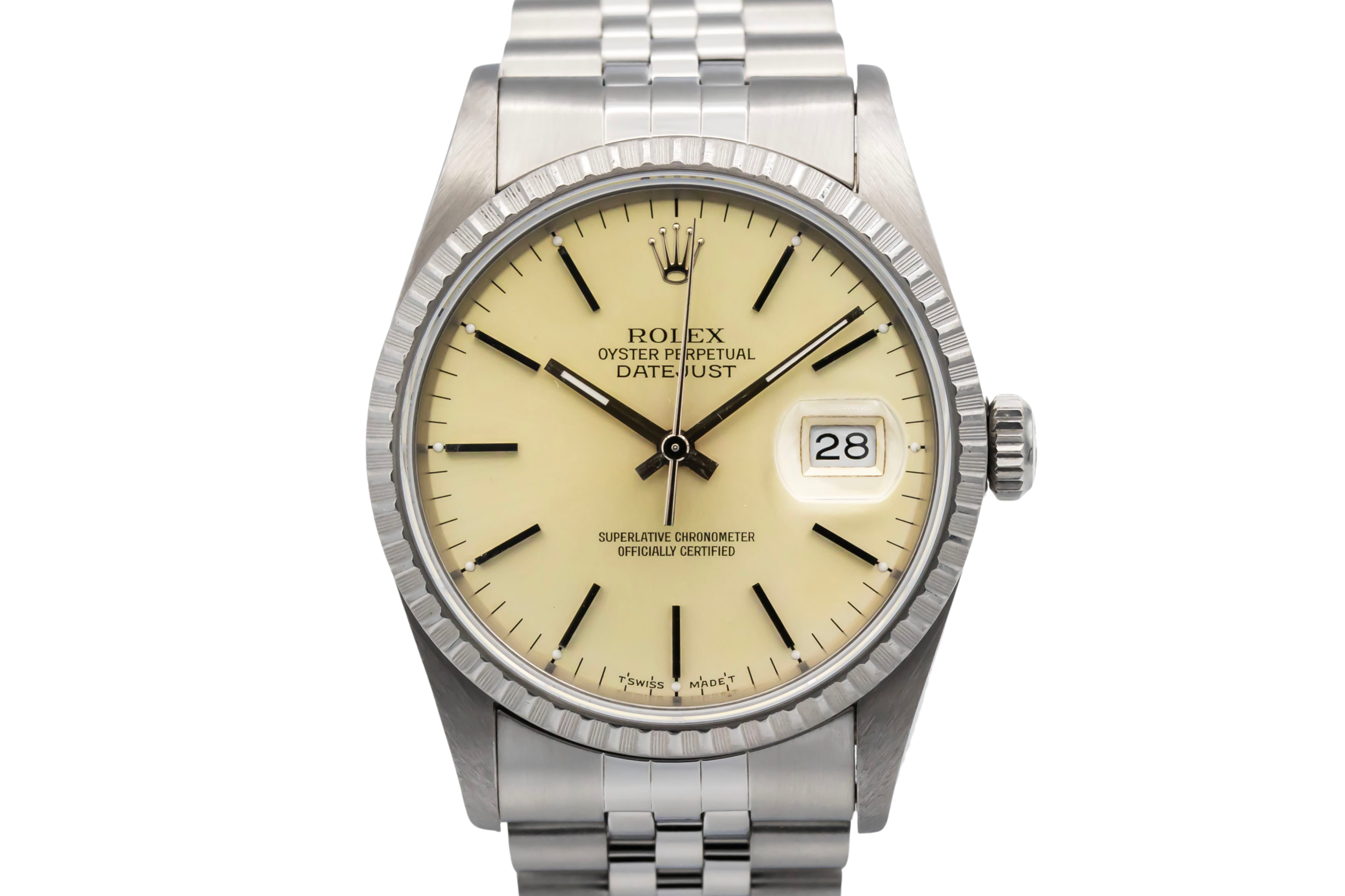 Rolex DateJust 36mm Stainless Steel Jubilee 'Lemon' Dial 16220 1993