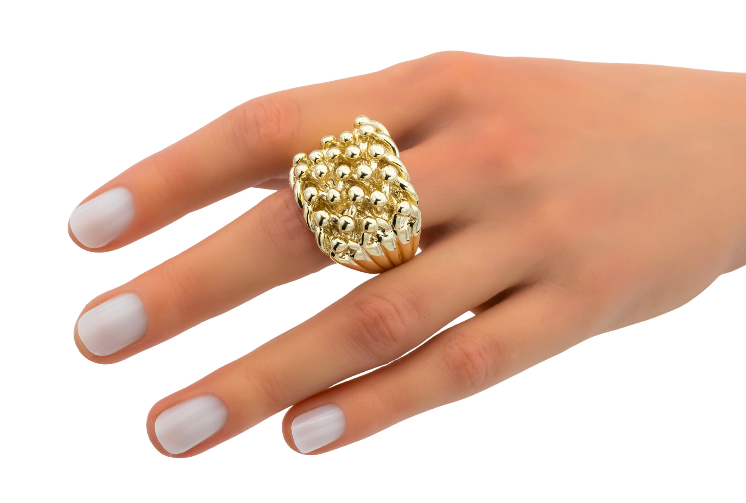 9ct Yellow Gold Solid 5 Row Keeper Ring  28.9g