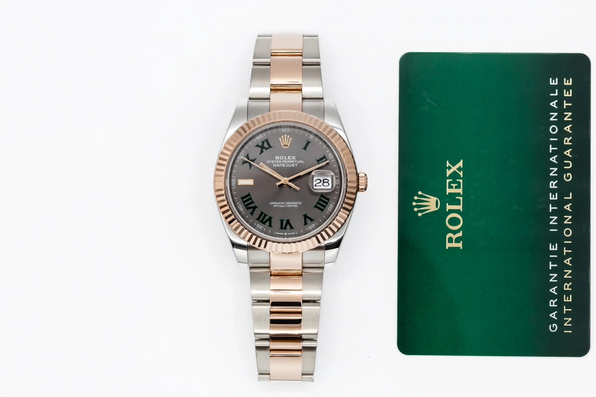 Rolex DateJust 41mm Wimbledon Steel 18ct Rose Gold Oyster