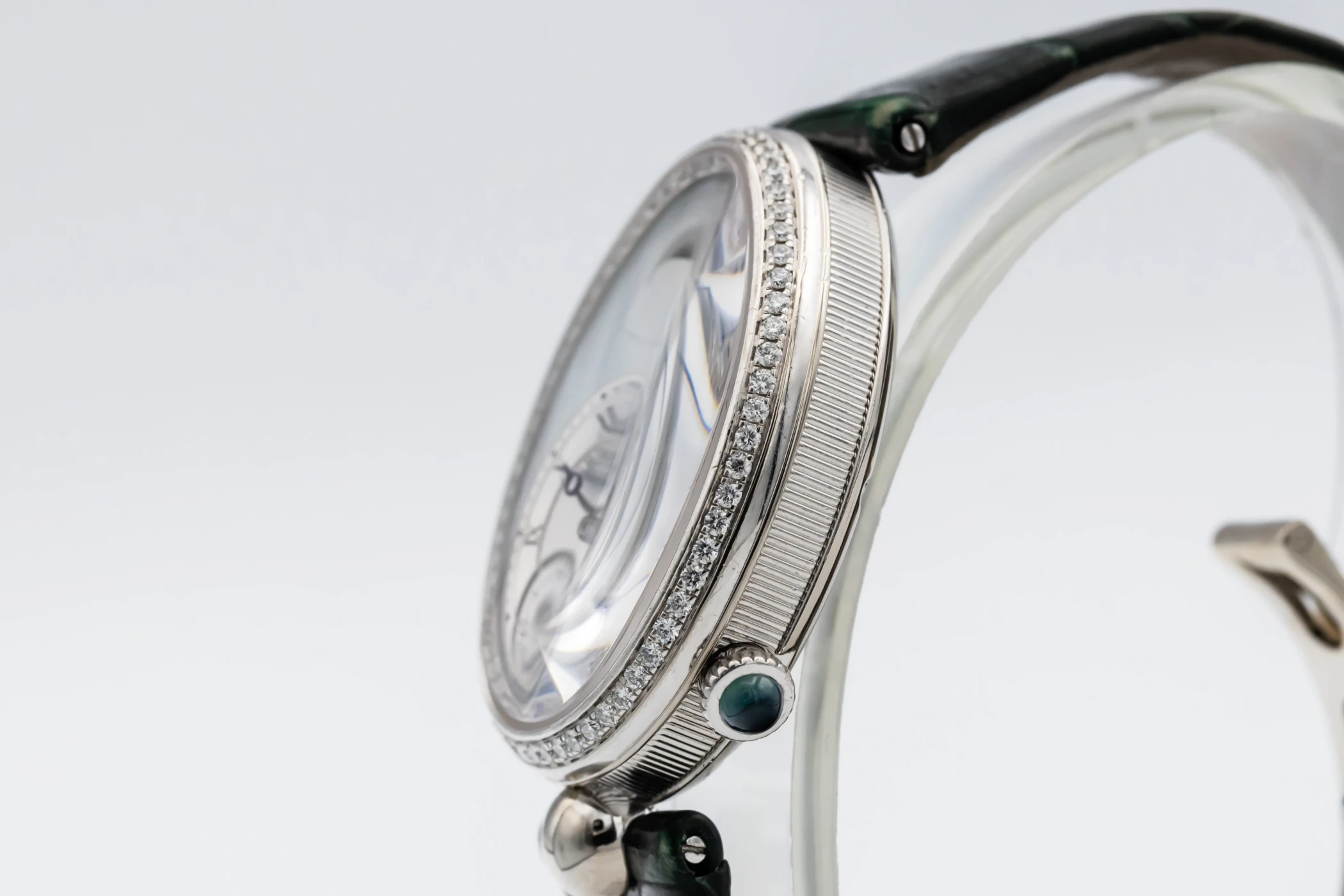 Breguet Reine De Naples 36.50x28.48mm 18ct White Gold Green Leather 8908 2009