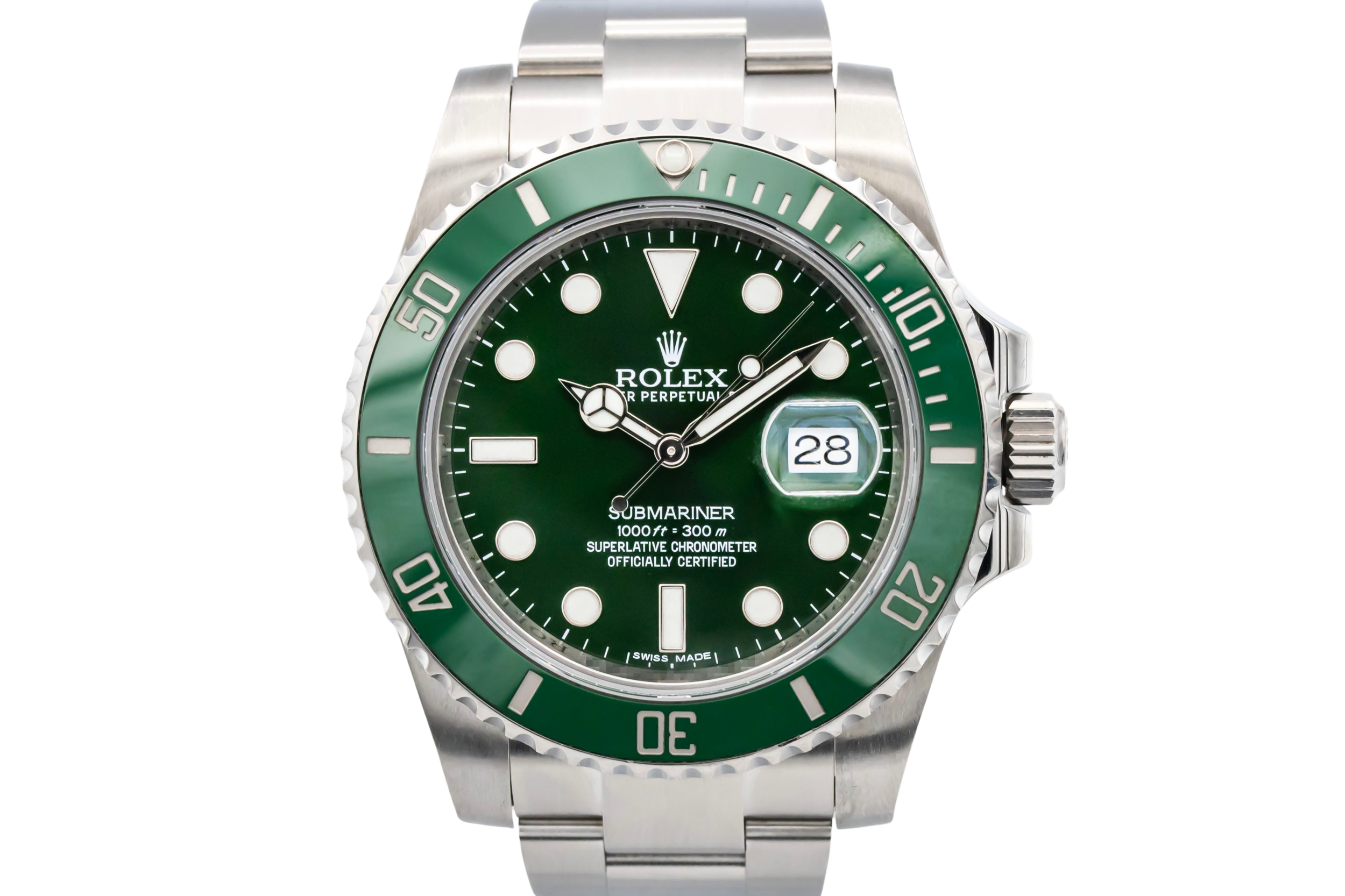 Rolex Submariner Date 40mm 'Hulk' Stainless Steel Oyster 116610LV 2014