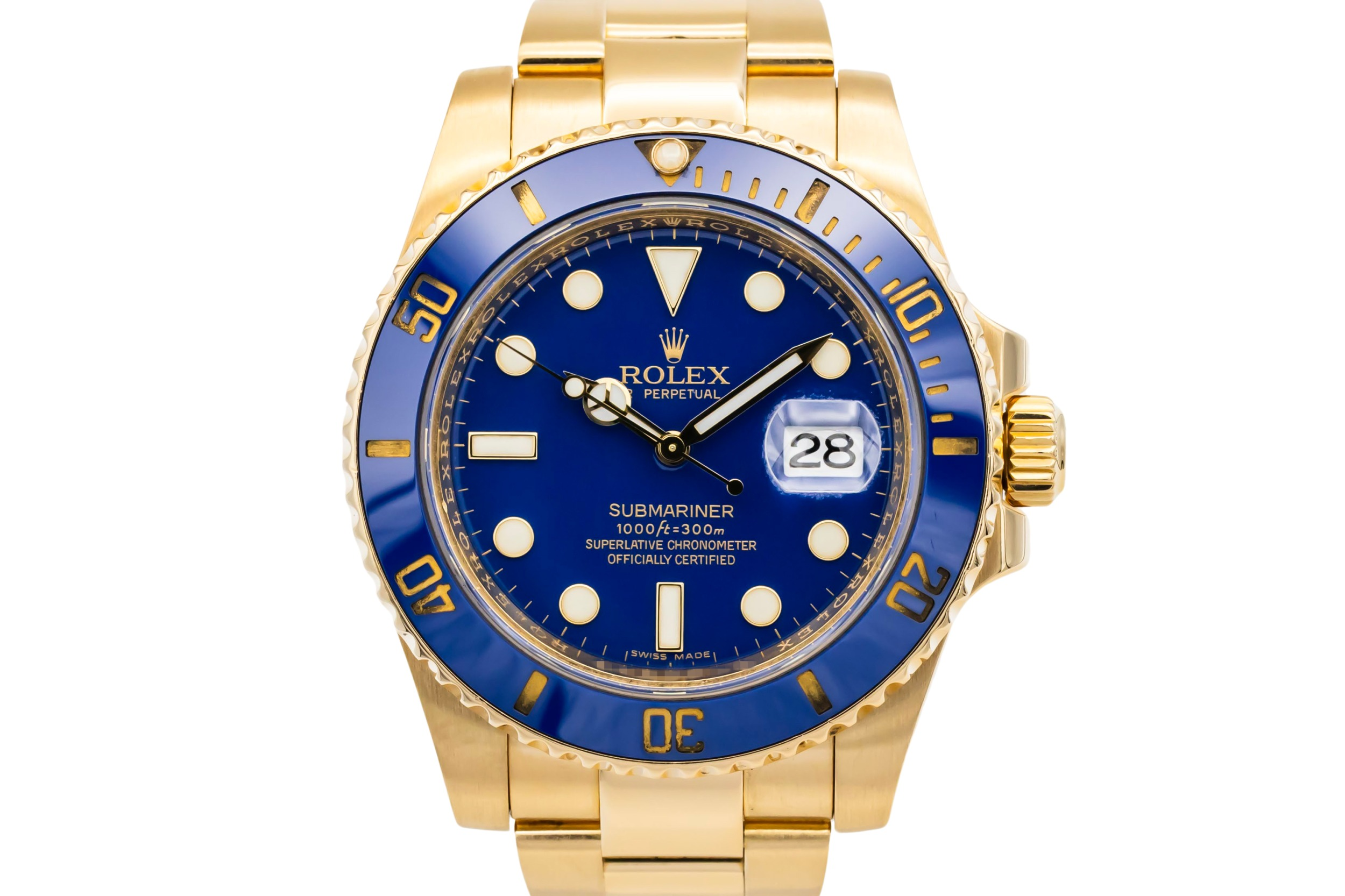 Rolex Submariner 40mm 18ct Yellow Gold Oyster 116618LB 2010