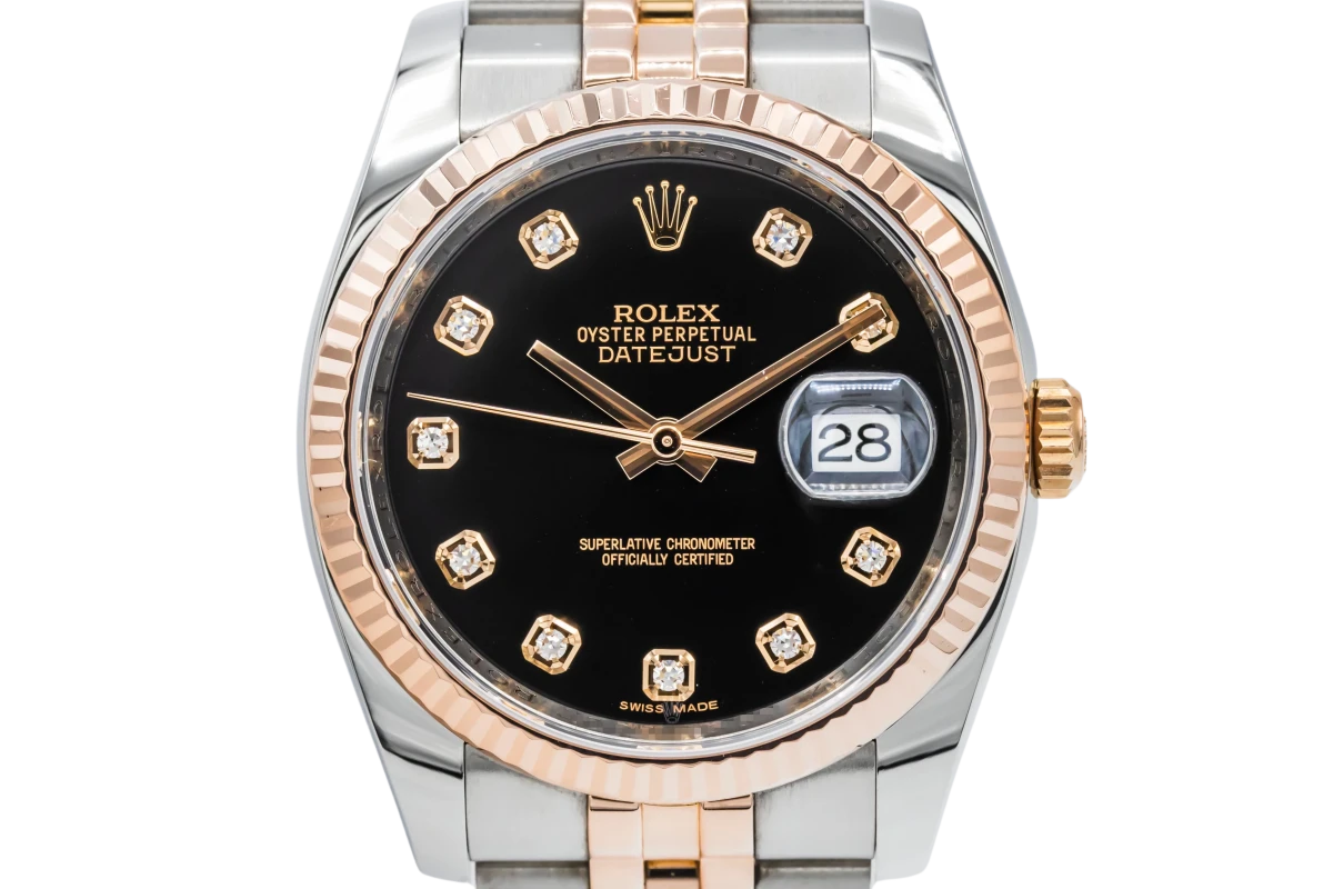 Rose gold hotsell rolex black face