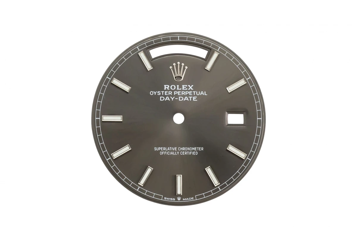 Rolex day discount date rhodium dial