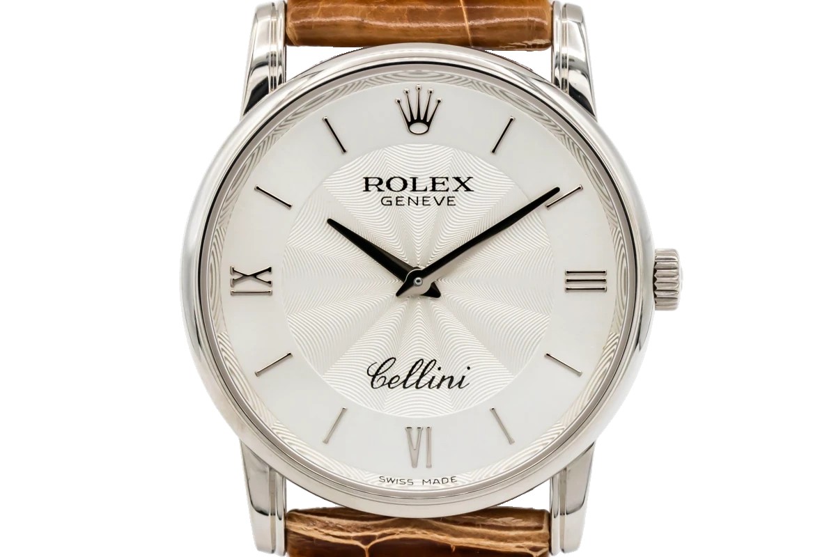 Rolex Cellini 32mm 18ct White Gold Brown Leather 5116 Circa 2013