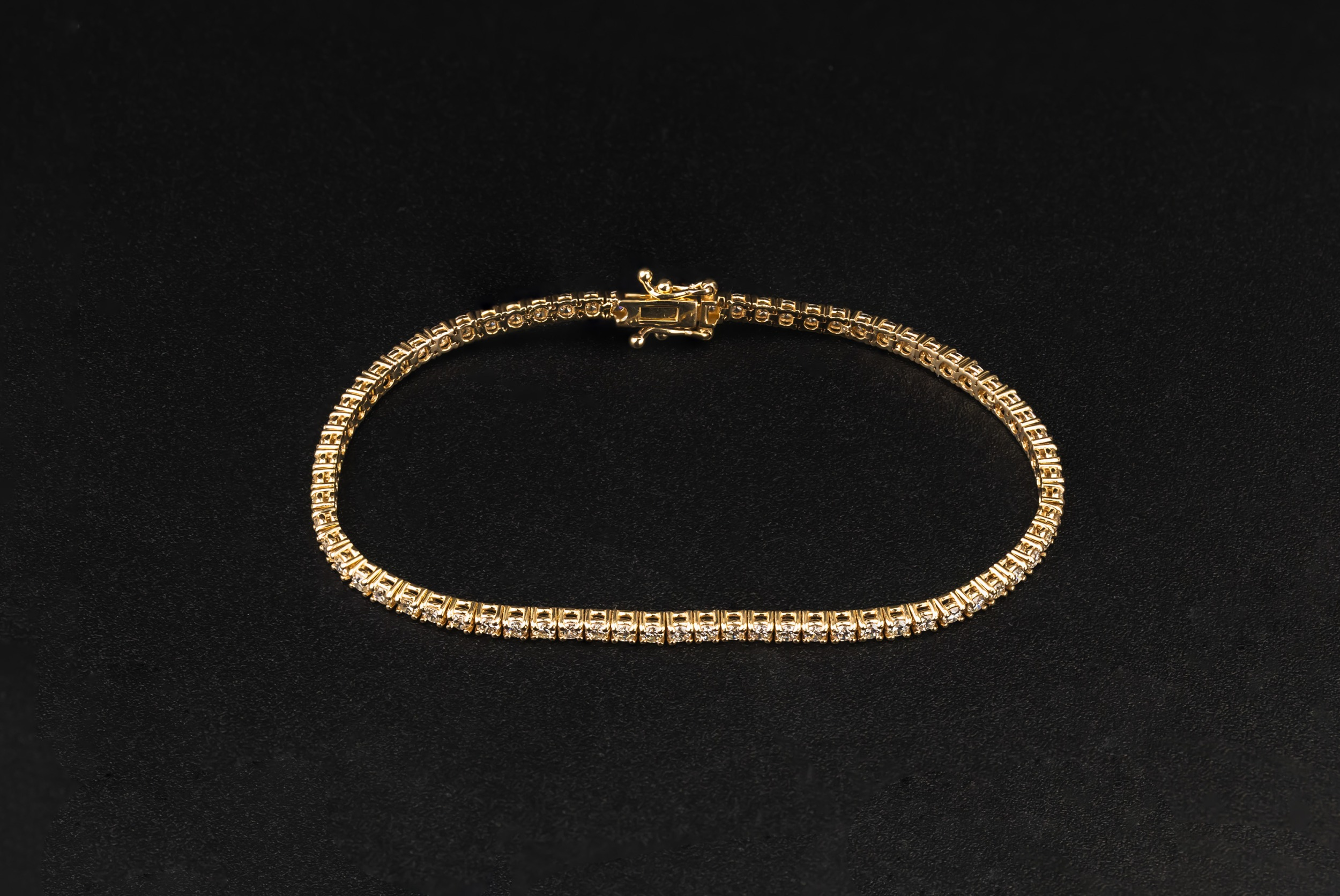 18ct Yellow Gold Diamond Tennis Bracelet 3.25ct