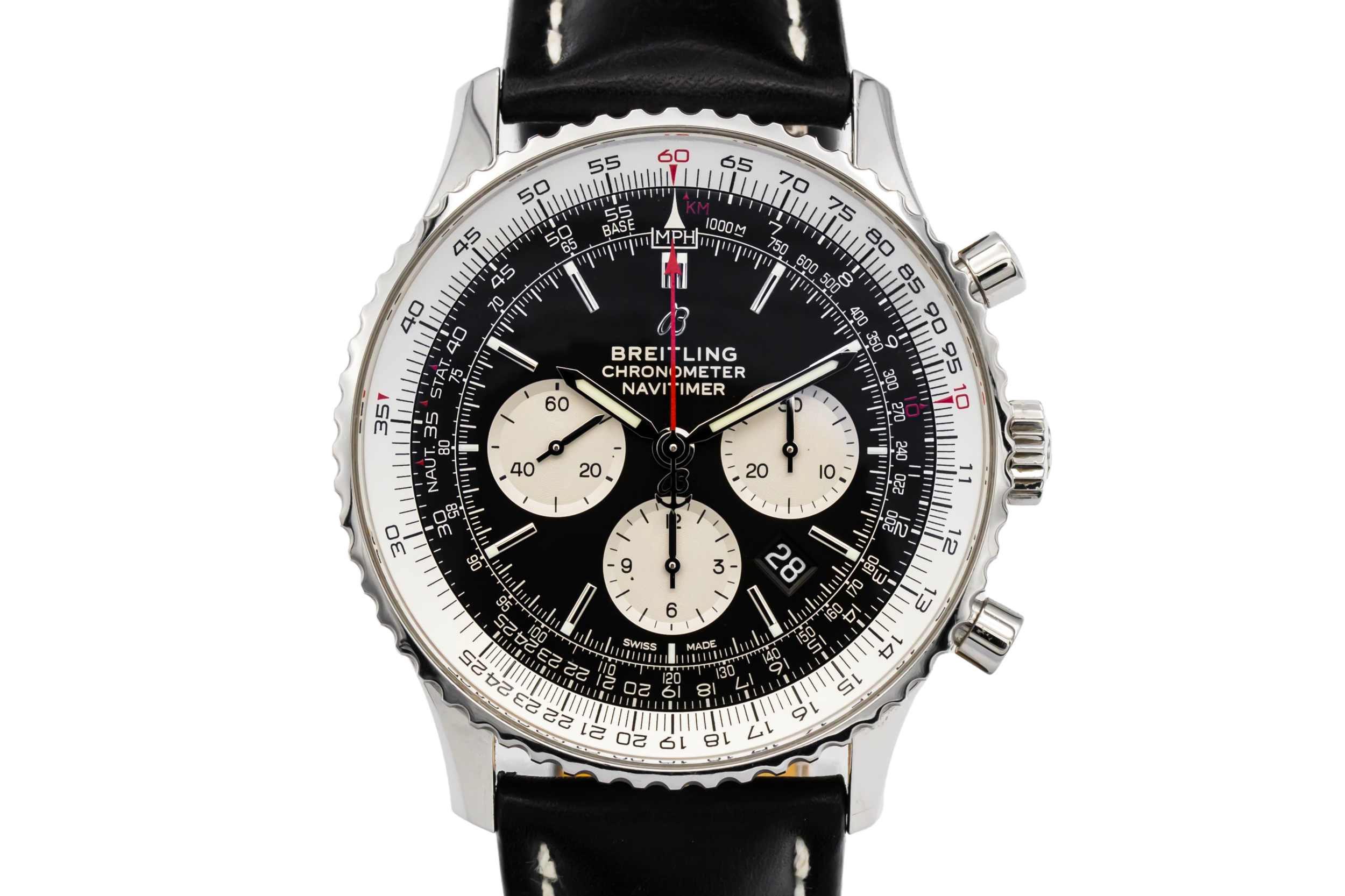 Breitling Navitimer B01 Chronograph 46mm Black Leather AB0127 2021