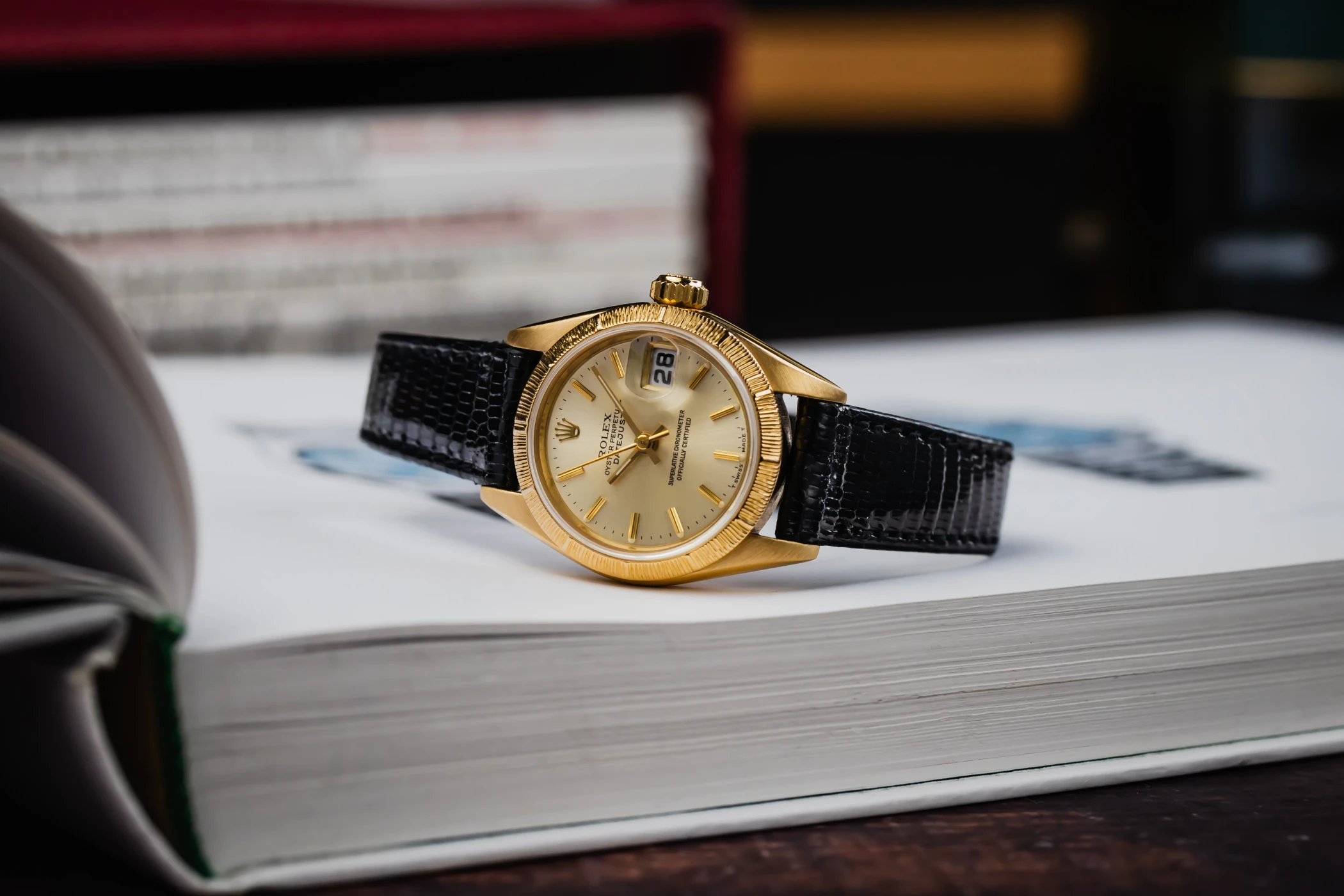 Rolex Lady DateJust 26mm Black Leather 69278 1988